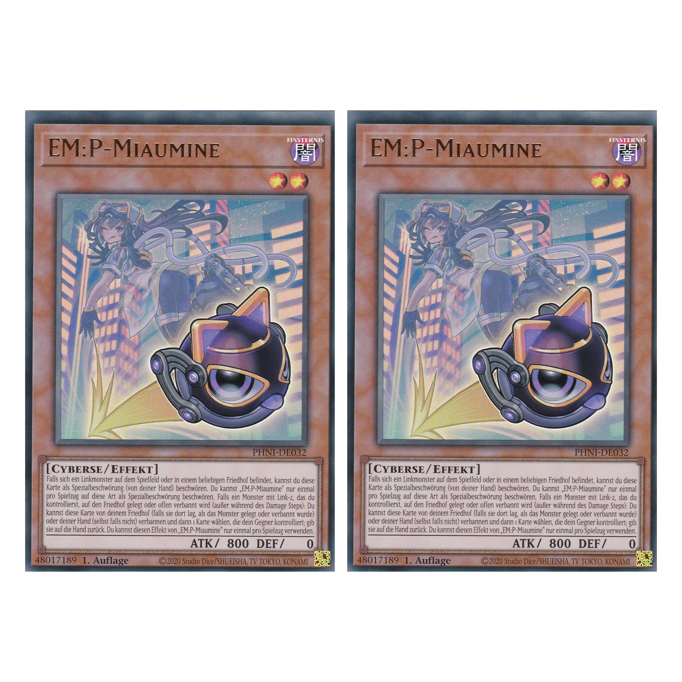 EM:P - Miaumine - PHNI-DE032 - Ultra Rare - Deutsch - 1. Auflage - Phantom Nightmare - Duo Set (2 Stück) - Yu-Gi-Oh!