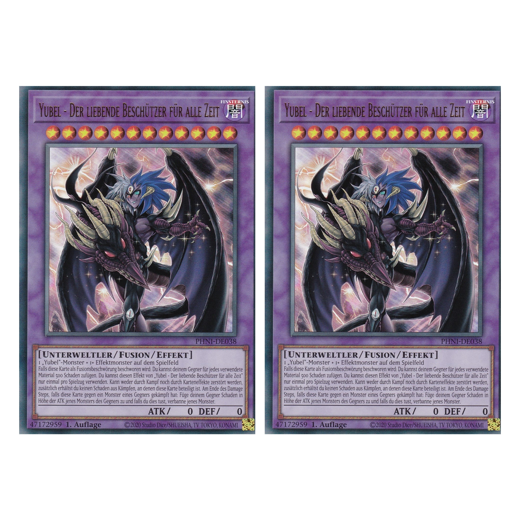 Yubel - Der Liebende Beschützer für alle Zeit - PHNI-DE038 - Ultra Rare - Deutsch - 1. Auflage - Phantom Nightmare - Duo Set (2 Stück) - Yu-Gi-Oh!