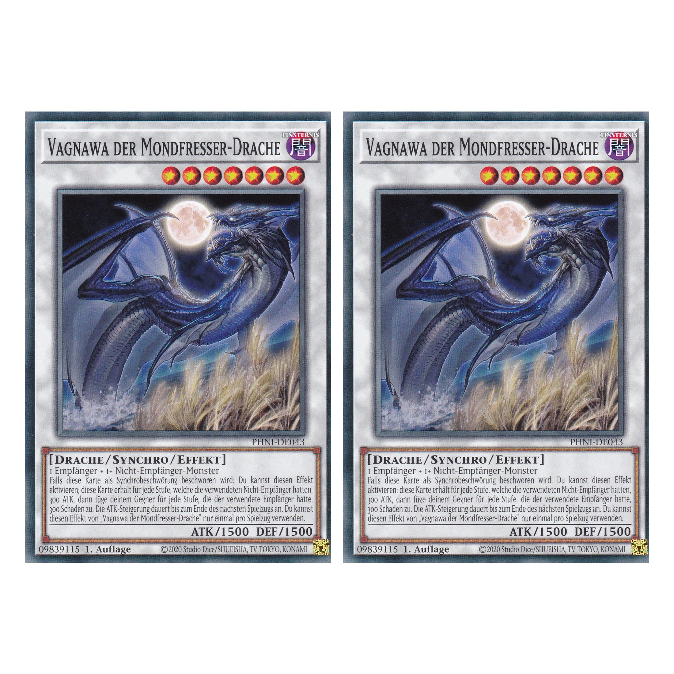 Vagnawa der Mondfresser - Drache - PHNI-DE043 - Common - Deutsch - 1. Auflage - Phantom Nightmare - Duo Set (2 Stück) - Yu-Gi-Oh!