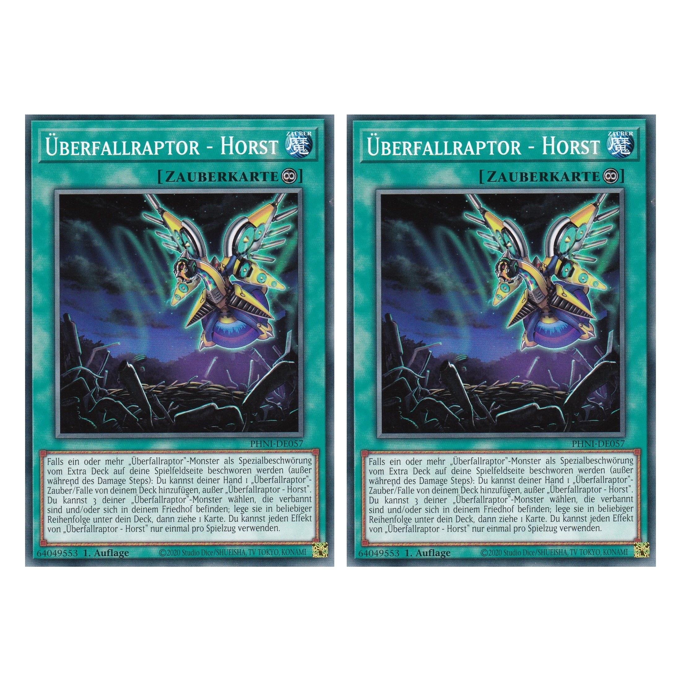 Überfallraptor - Horst - PHNI-DE057 - Common - Deutsch - 1. Auflage - Phantom Nightmare - Duo Set (2 Stück) - Yu-Gi-Oh!
