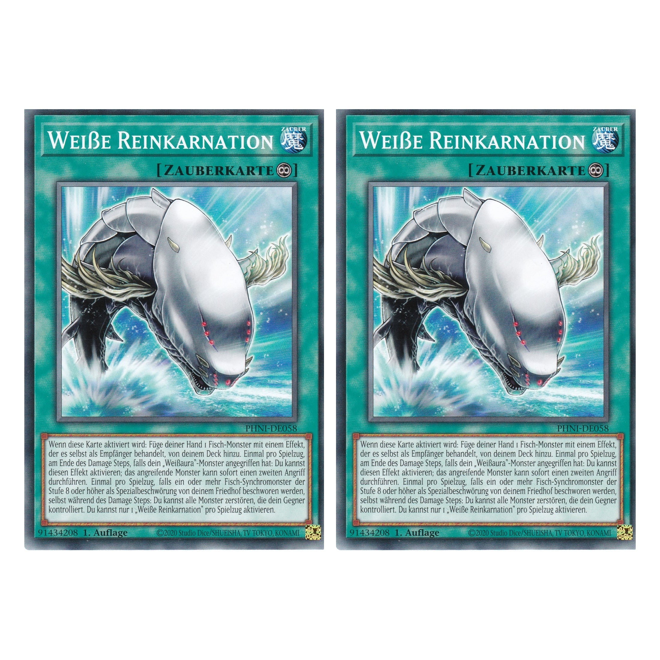 Weiße Reinkarnation - PHNI-DE058 - Common - Deutsch - 1. Auflage - Phantom Nightmare - Duo Set (2 Stück) - Yu-Gi-Oh!