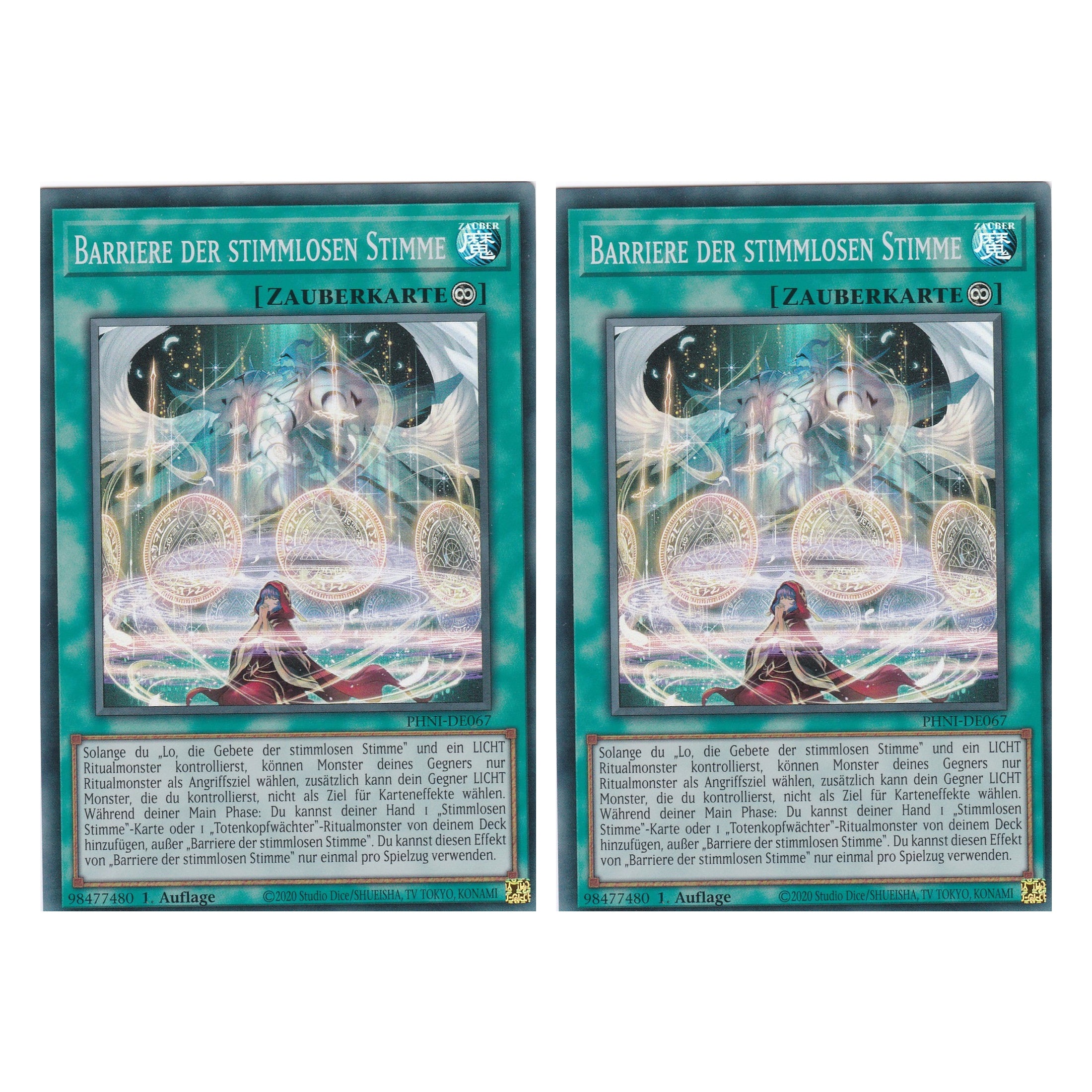 Barriere der Stimmlosen Stimme - PHNI-DE067 - Super Rare - Deutsch - 1. Auflage - Phantom Nightmare - Duo Set (2 Stück) - Yu-Gi-Oh!