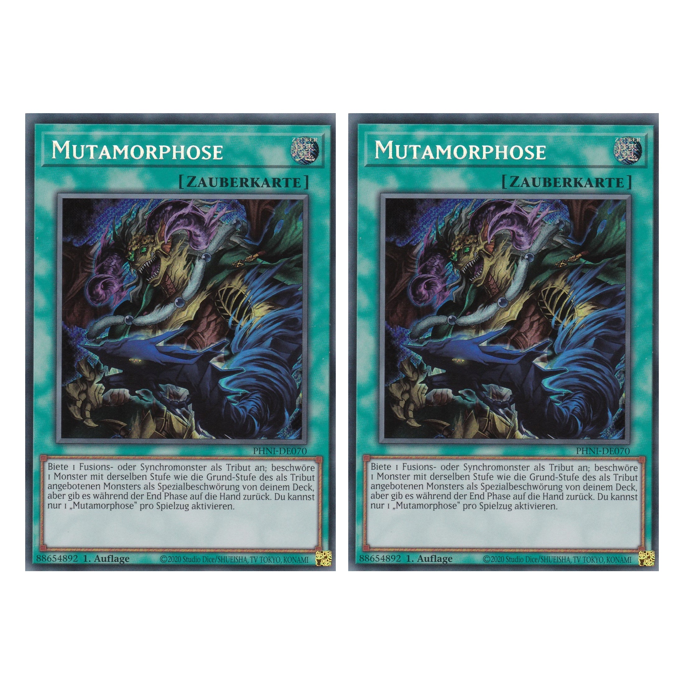 Mutamorphose - PHNI-DE070 - Secret Rare - Deutsch - 1. Auflage - Phantom Nightmare - Duo Set (2 Stück) - Yu-Gi-Oh!