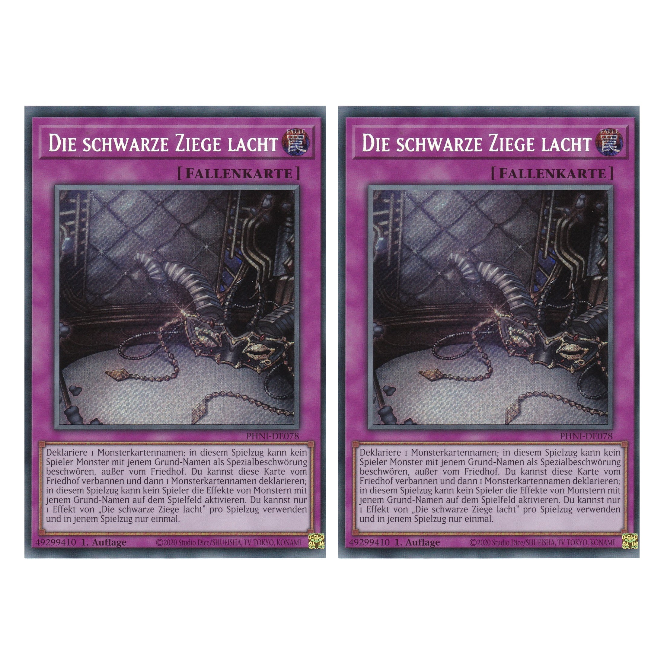 Die Schwarze Ziege Lacht - PHNI-DE078 - Secret Rare - Deutsch - 1. Auflage - Phantom Nightmare - Duo Set (2 Stück) - Yu-Gi-Oh!