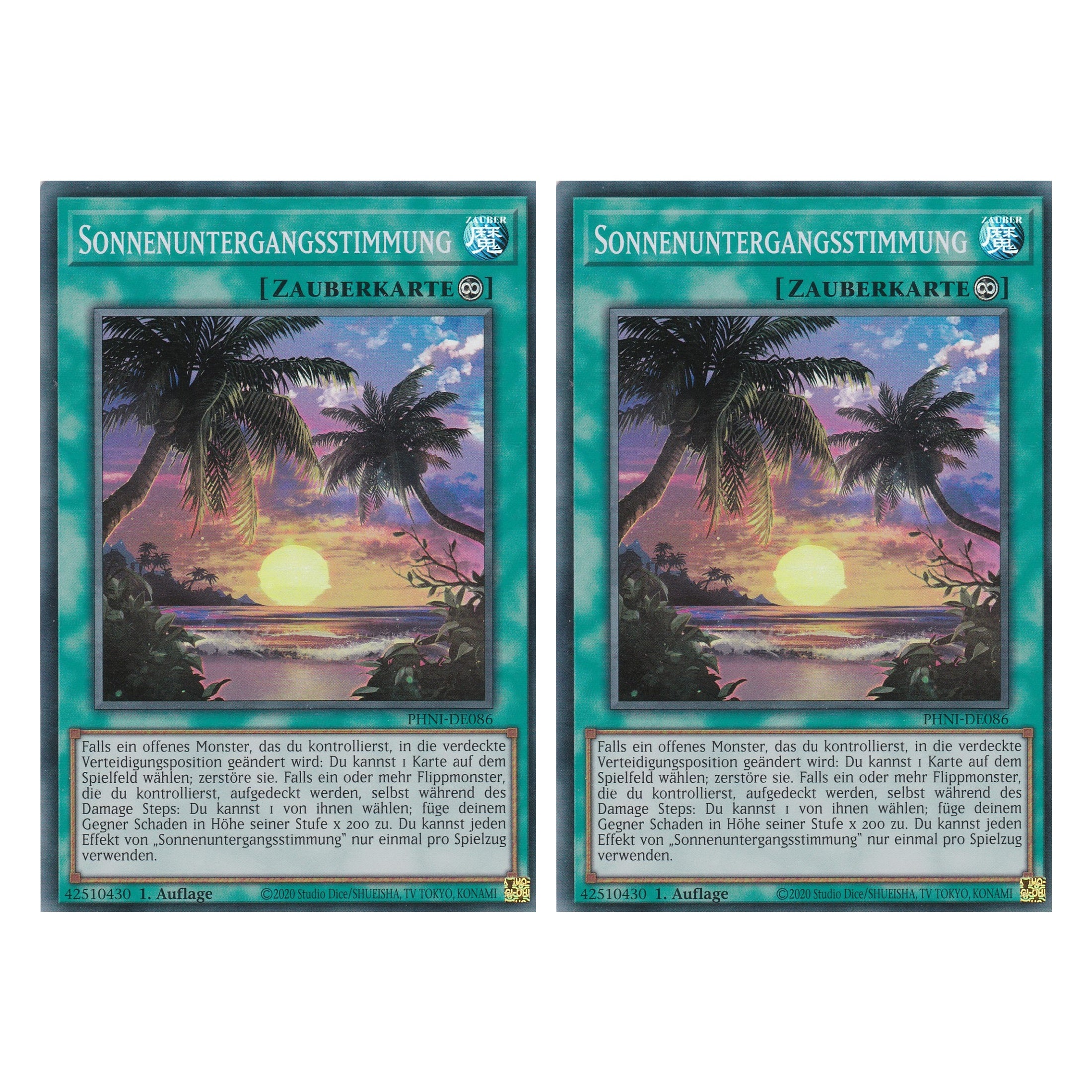 Sonnenuntergangsstimmung - PHNI-DE086 - Super Rare - Deutsch - 1. Auflage - Phantom Nightmare - Duo Set (2 Stück) - Yu-Gi-Oh!