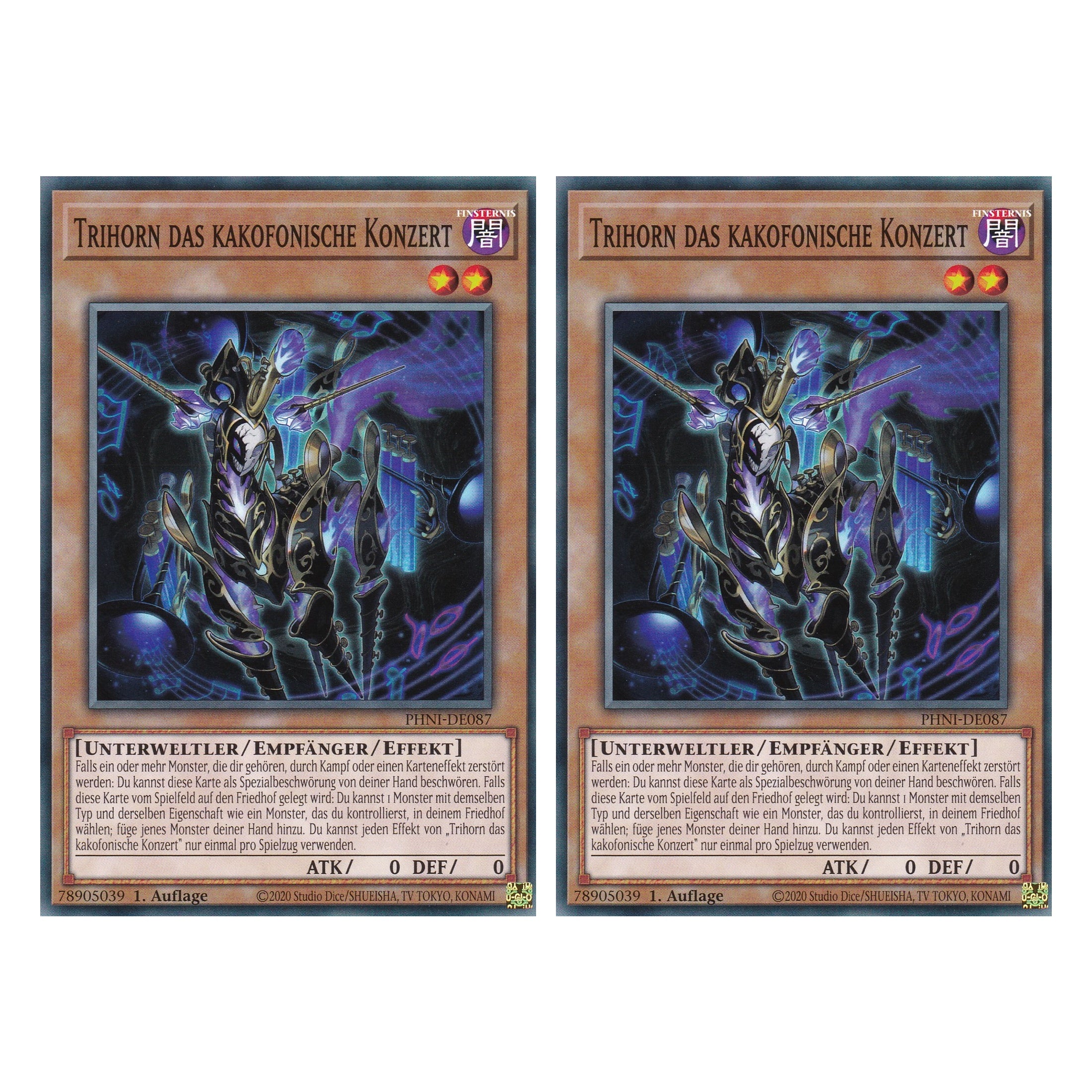 Trihorn das Kakofonische Konzert - PHNI-DE087 - Common - Deutsch - 1. Auflage - Phantom Nightmare - Duo Set (2 Stück) - Yu-Gi-Oh!