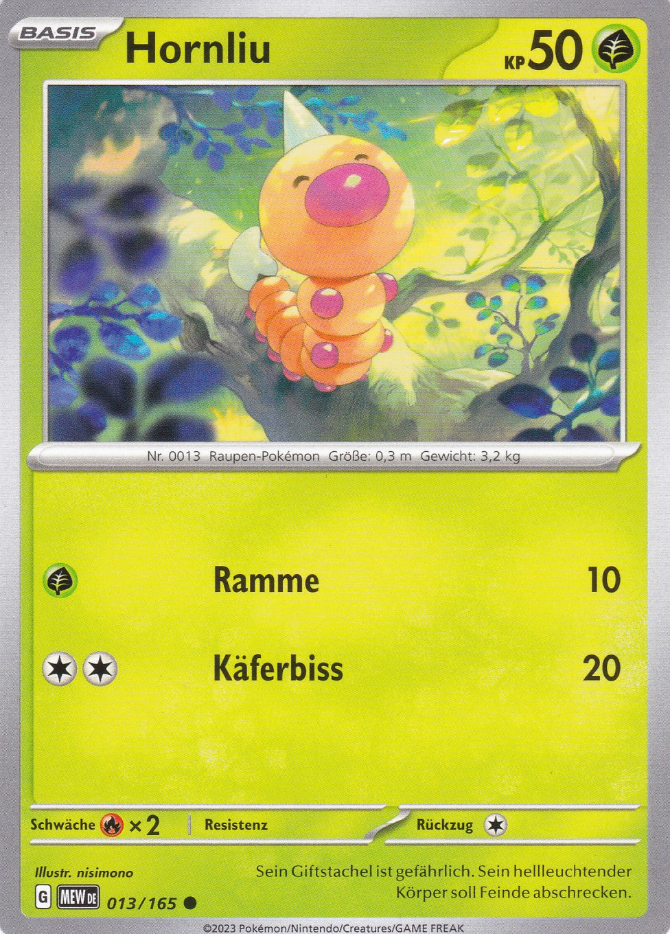 Hornliu - 13 / 207 - Common - Karmesin & Purpur – 151 - Pokemon