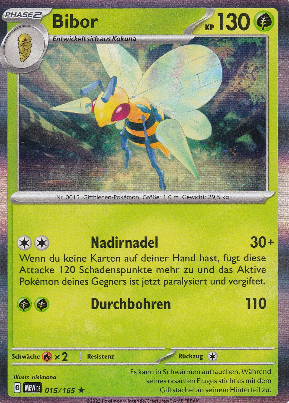 Bibor - 15 / 207 - Rare - Karmesin & Purpur – 151 - Pokemon