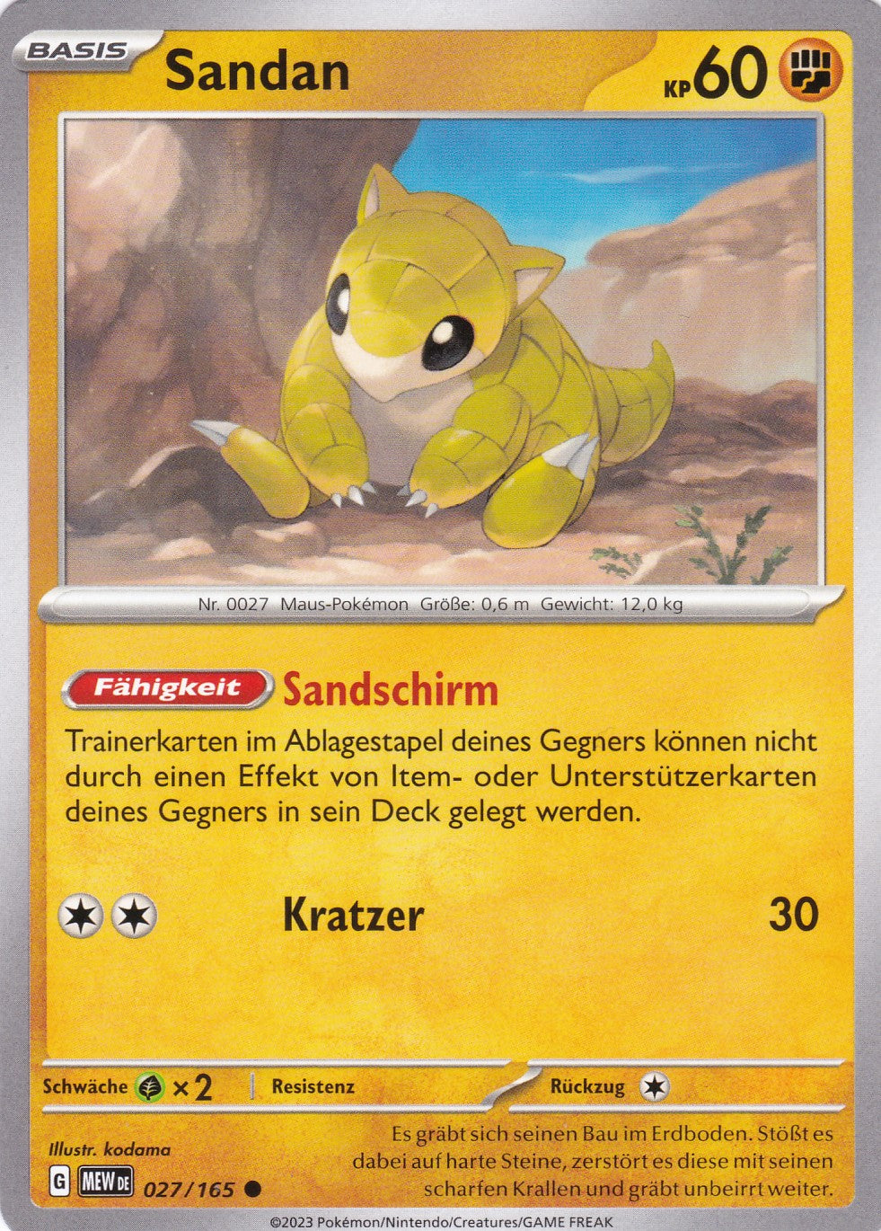 Sandan - 27 / 207 - Common - Karmesin & Purpur – 151 - Pokemon