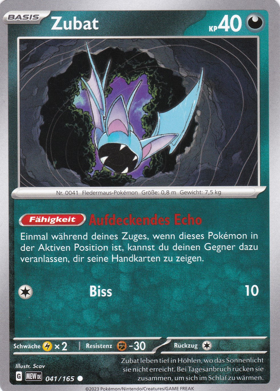 Zubat - 41 / 207 - Common - Karmesin & Purpur – 151 - Pokemon