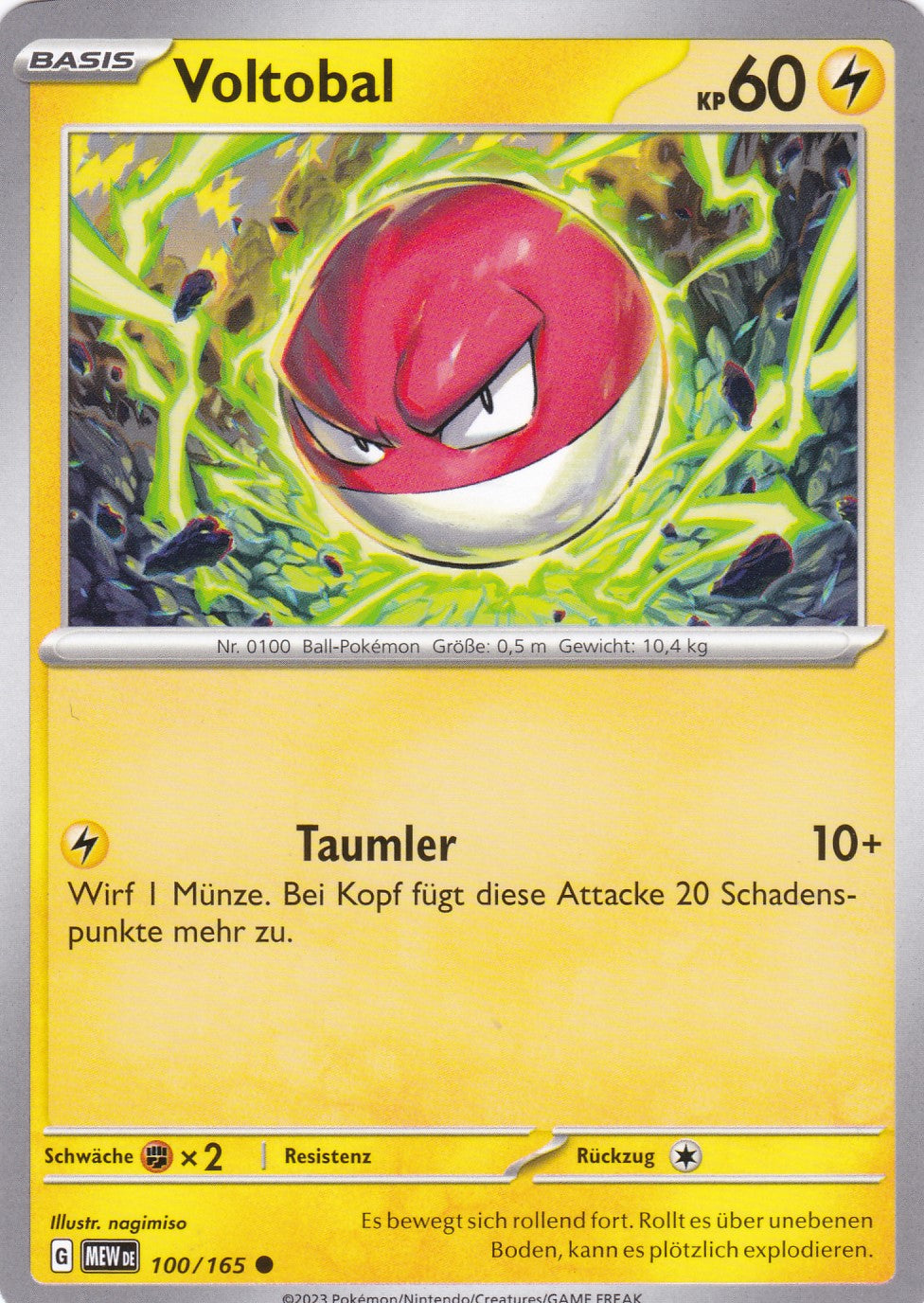 Voltobal - 100 / 207 - Common - Karmesin & Purpur – 151 - Pokemon