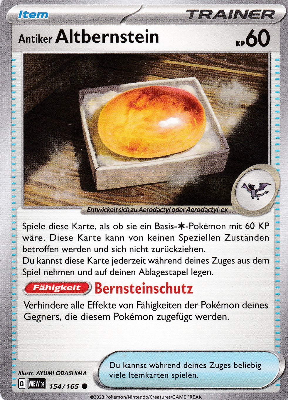 Antiker Altbernstein - 154 / 207 - Common - Karmesin & Purpur – 151 - Pokemon