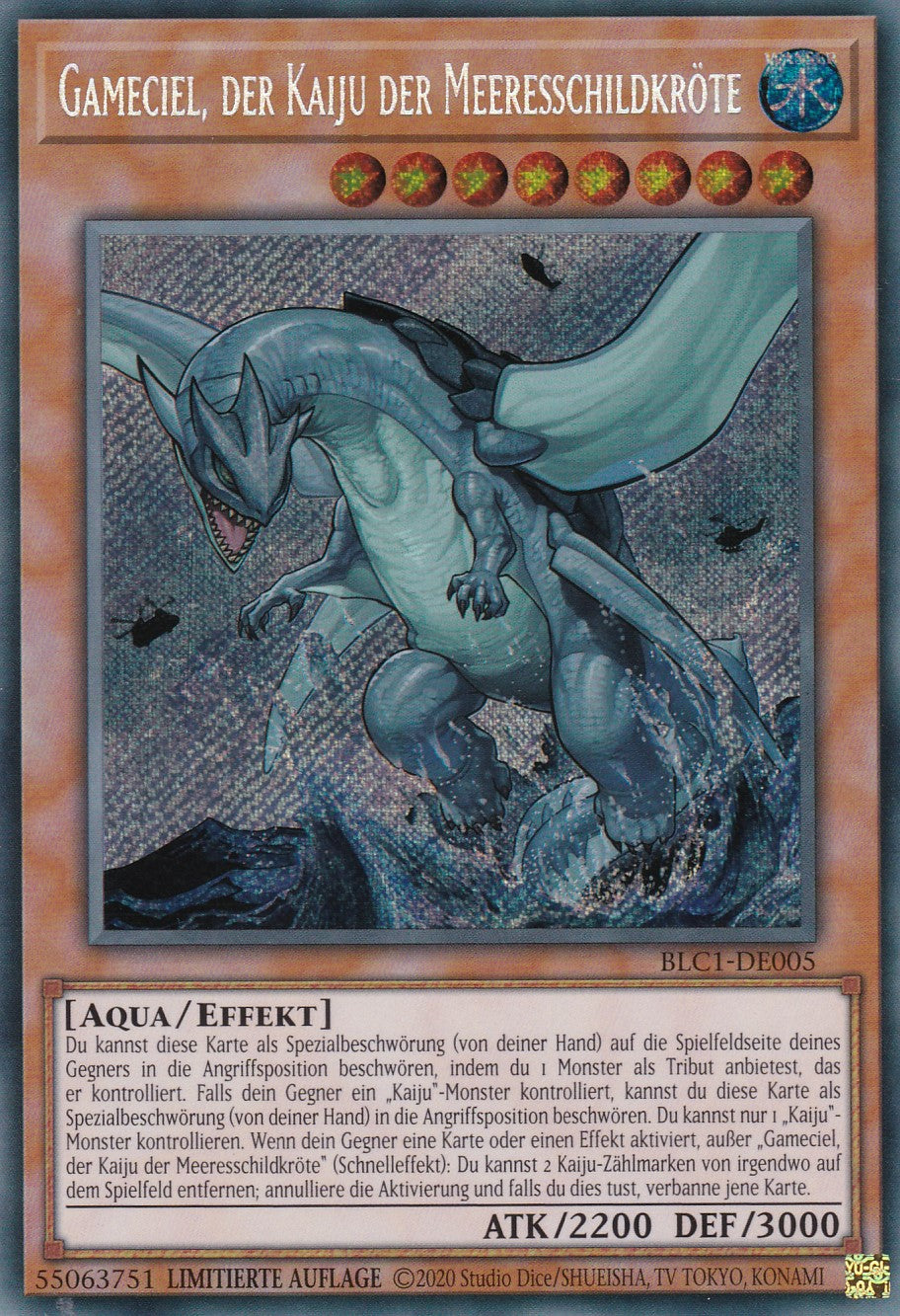 Gameciel, der Kaiju der Meeresschildkröte - BLC1-DE005 - Secret Rare - 1. Auflage - DEUTSCH - Battles of Legends: Chapter 1