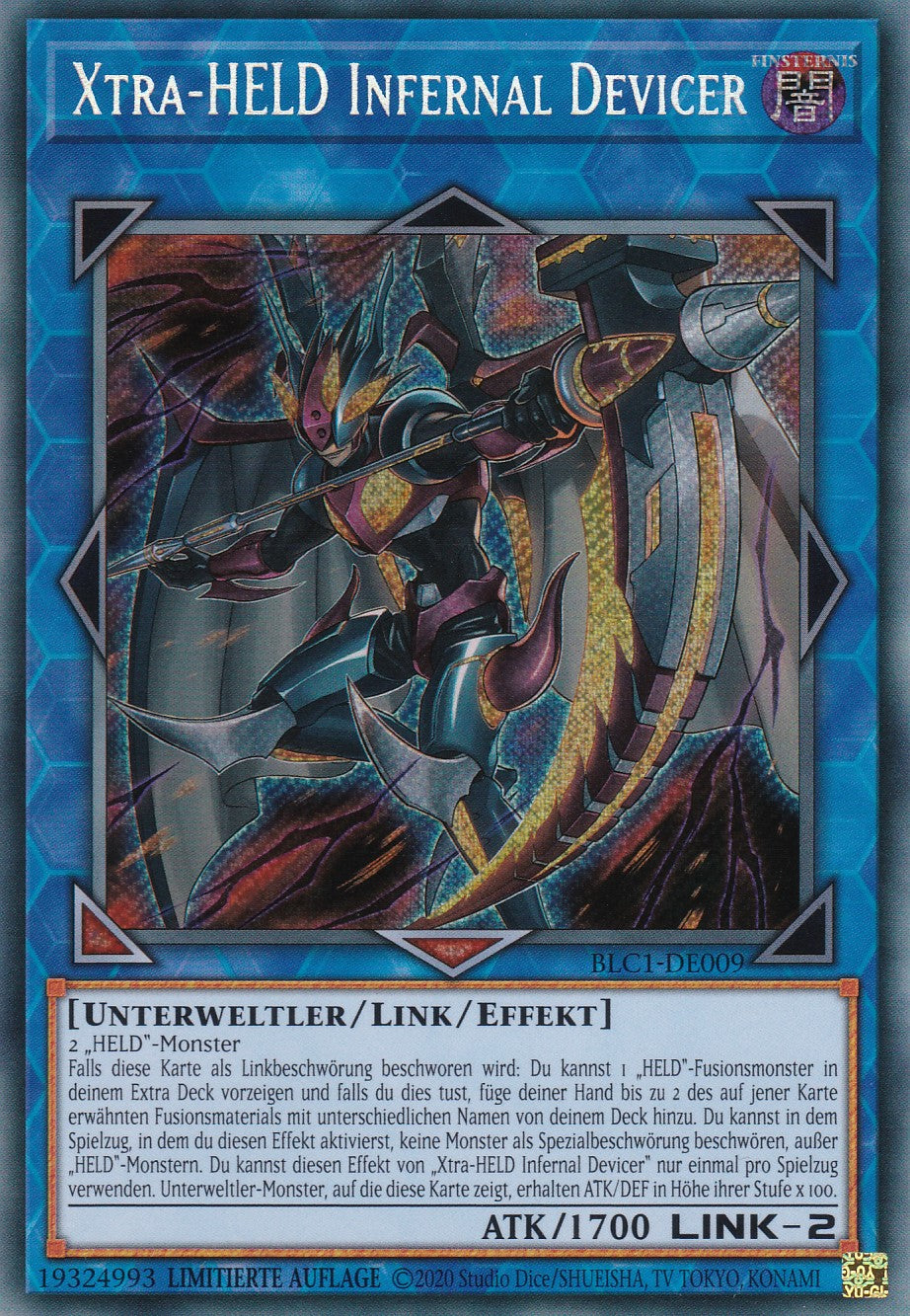 Xtra-HELD Infernal Devicer - BLC1-DE009 - Secret Rare - 1. Auflage - DEUTSCH - Battles of Legends: Chapter 1