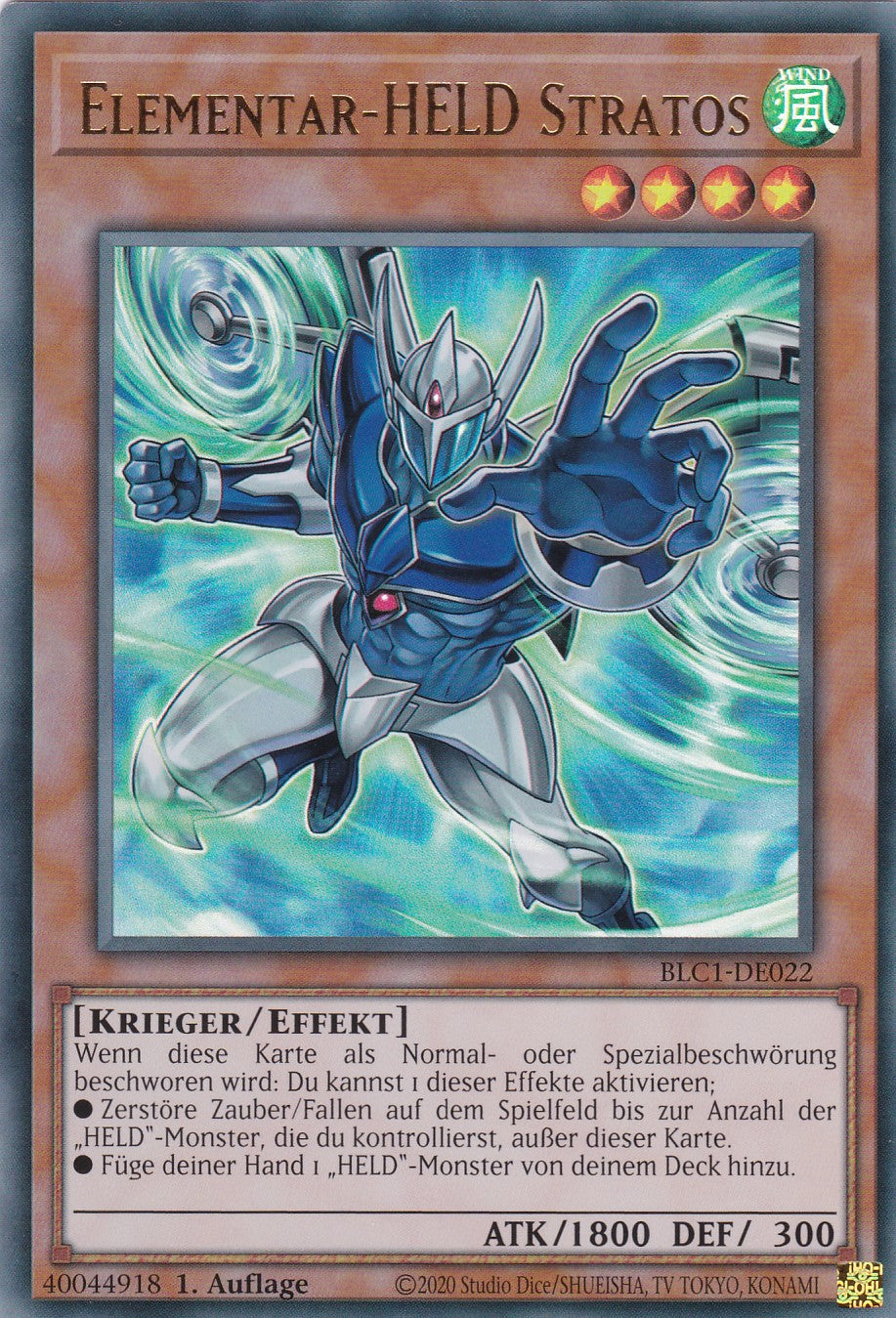 Elementar-HELD Stratos - BLC1-DE022 - Ultra Rare - 1. Auflage - DEUTSCH - Battles of Legends: Chapter 1