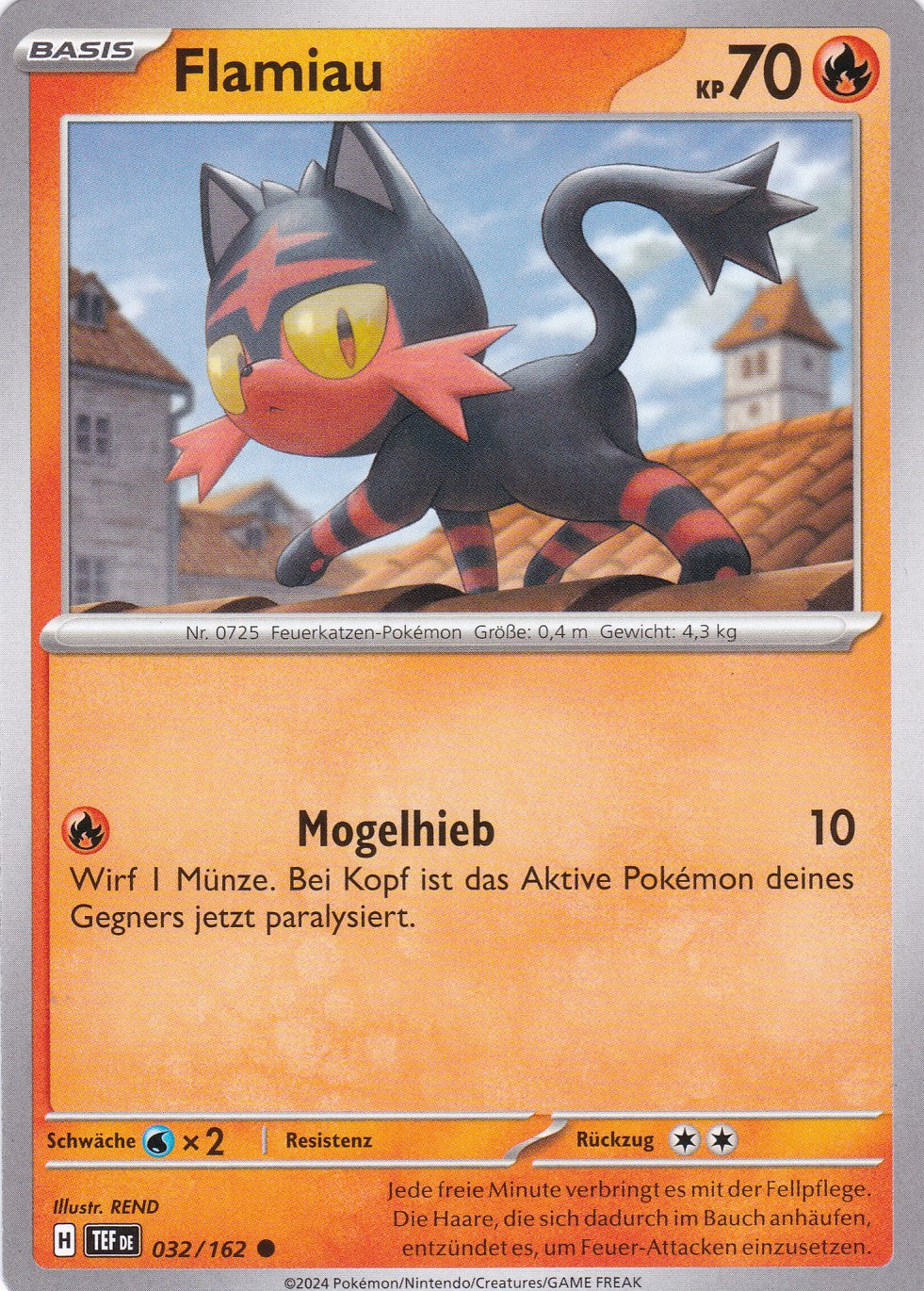 Flamiau - 32 / 218 - Common - Gewalten der Zeit - Pokemon