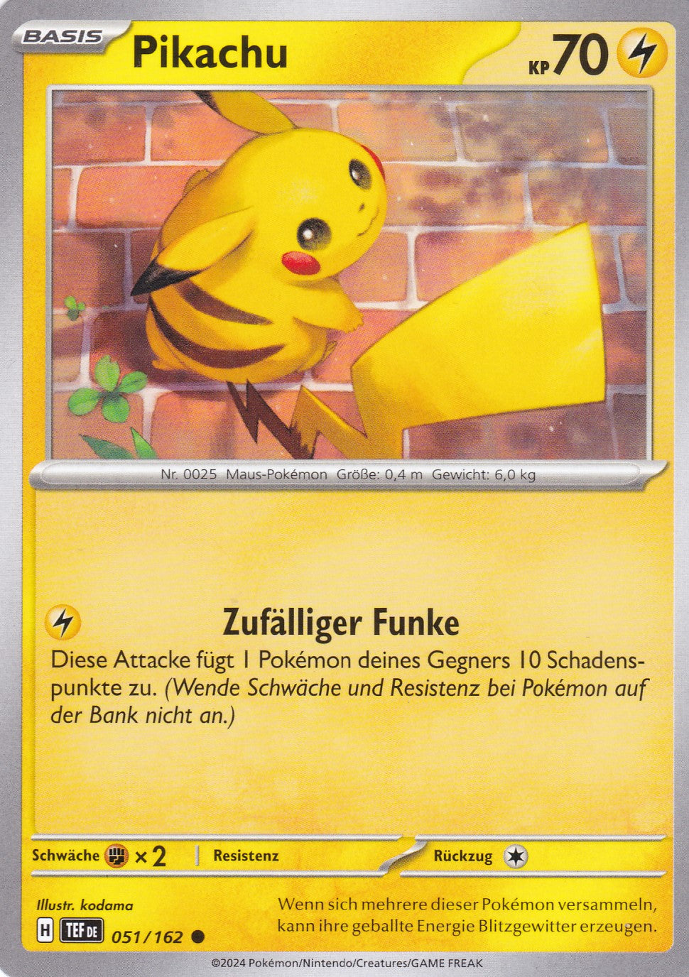 Pikachu - 51 / 218 - Common - Gewalten der Zeit - Pokemon