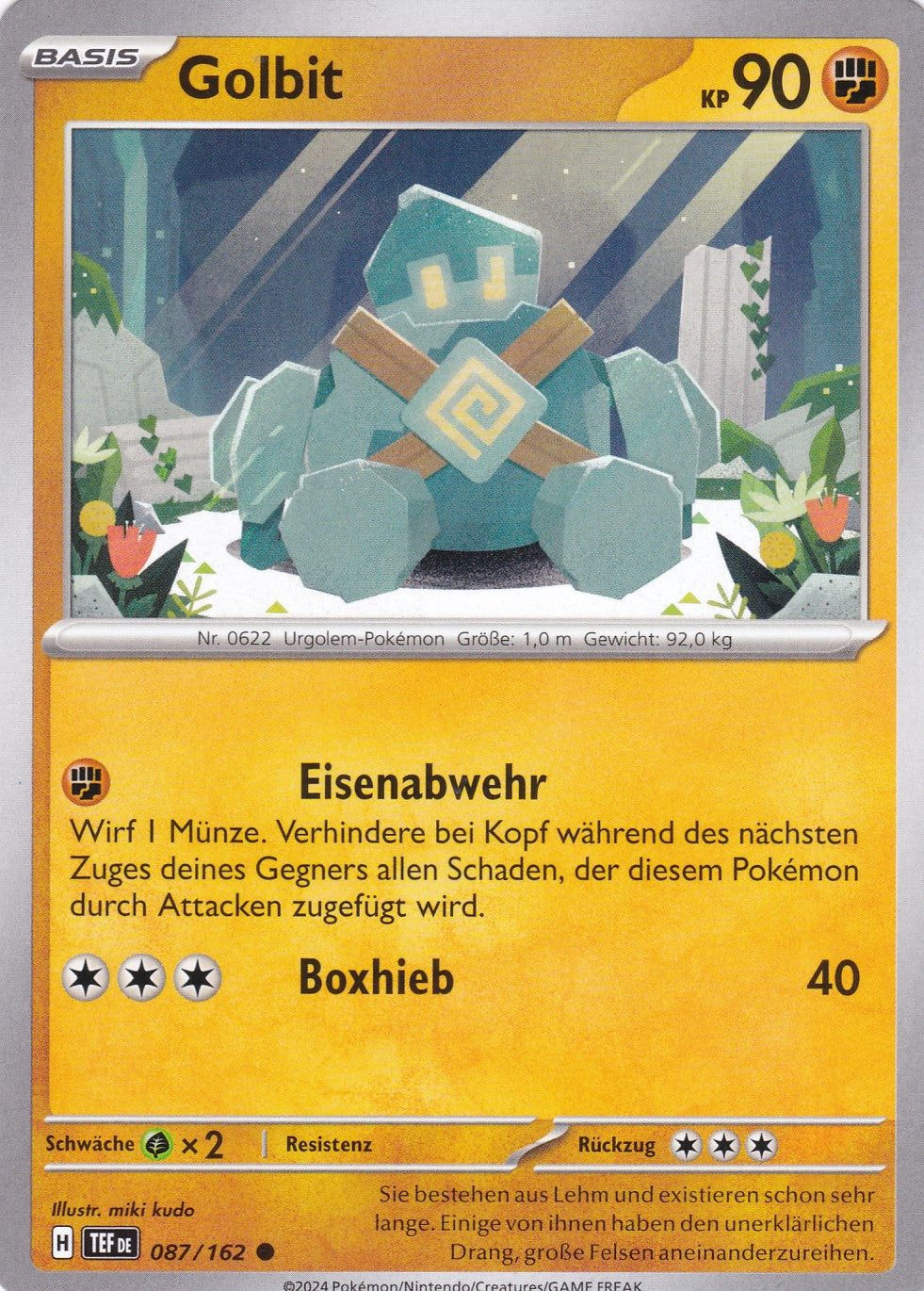 Golbit - 87 / 218 - Common - Gewalten der Zeit - Pokemon