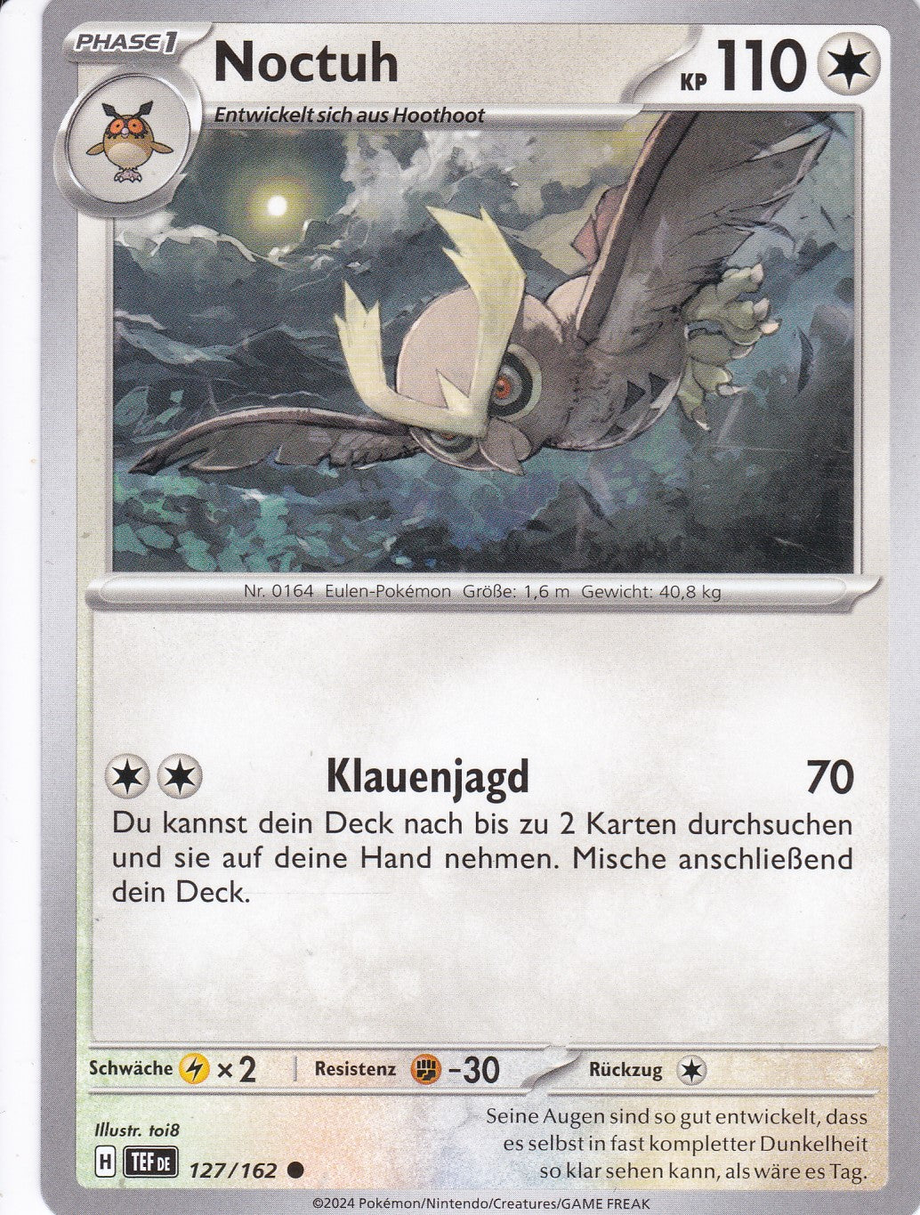 Noctuh - 127 / 218 - Common - Gewalten der Zeit - Pokemon