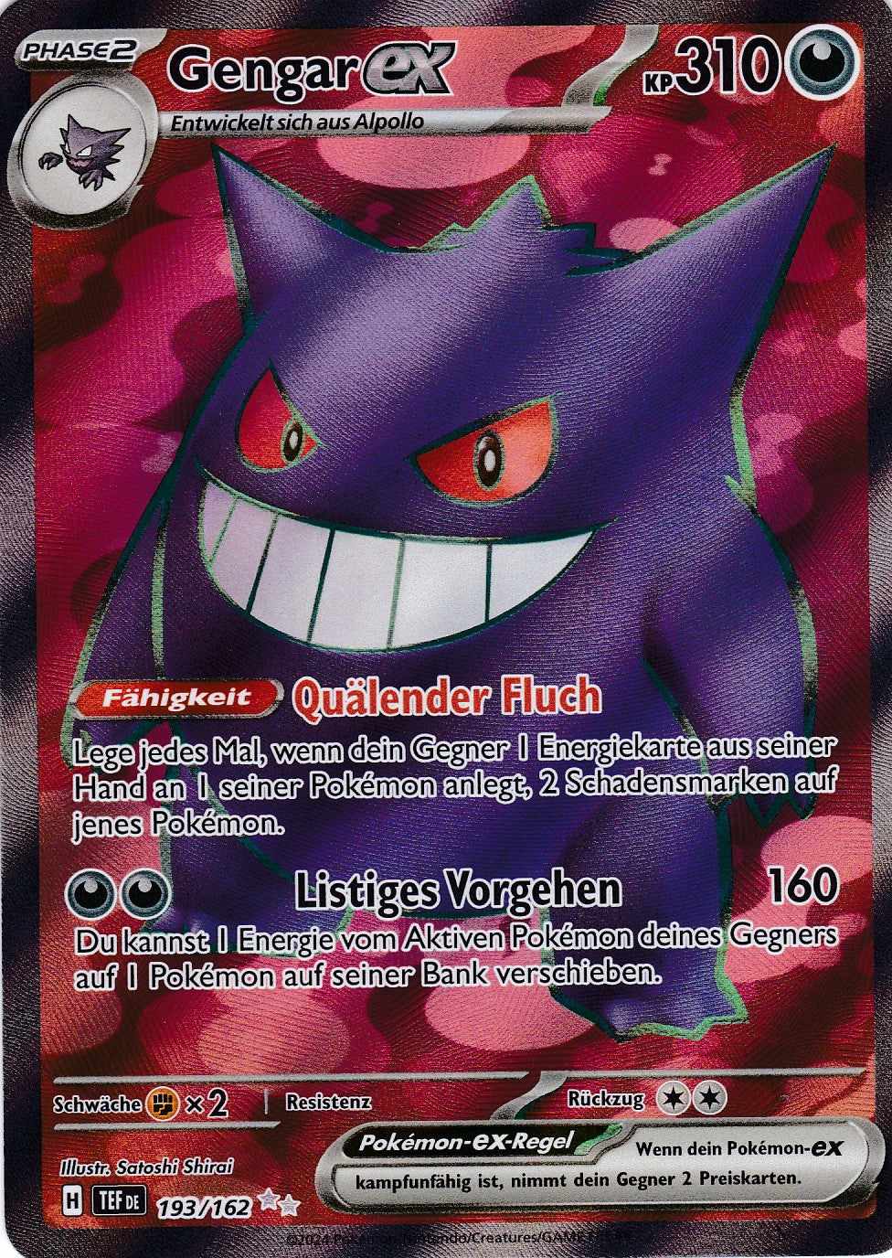 Gengar ex - 193 / 218 - Ultra Rare - Gewalten der Zeit - Pokemon