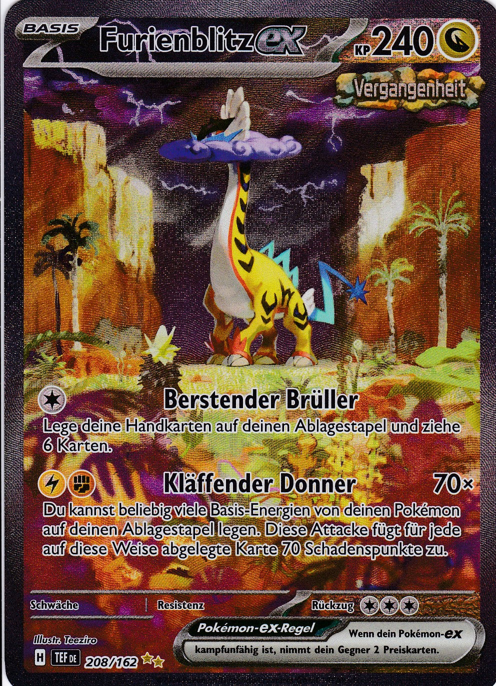 Furienblitz ex - 208 / 218 - Special Illustration Rare - Gewalten der Zeit - Pokemon