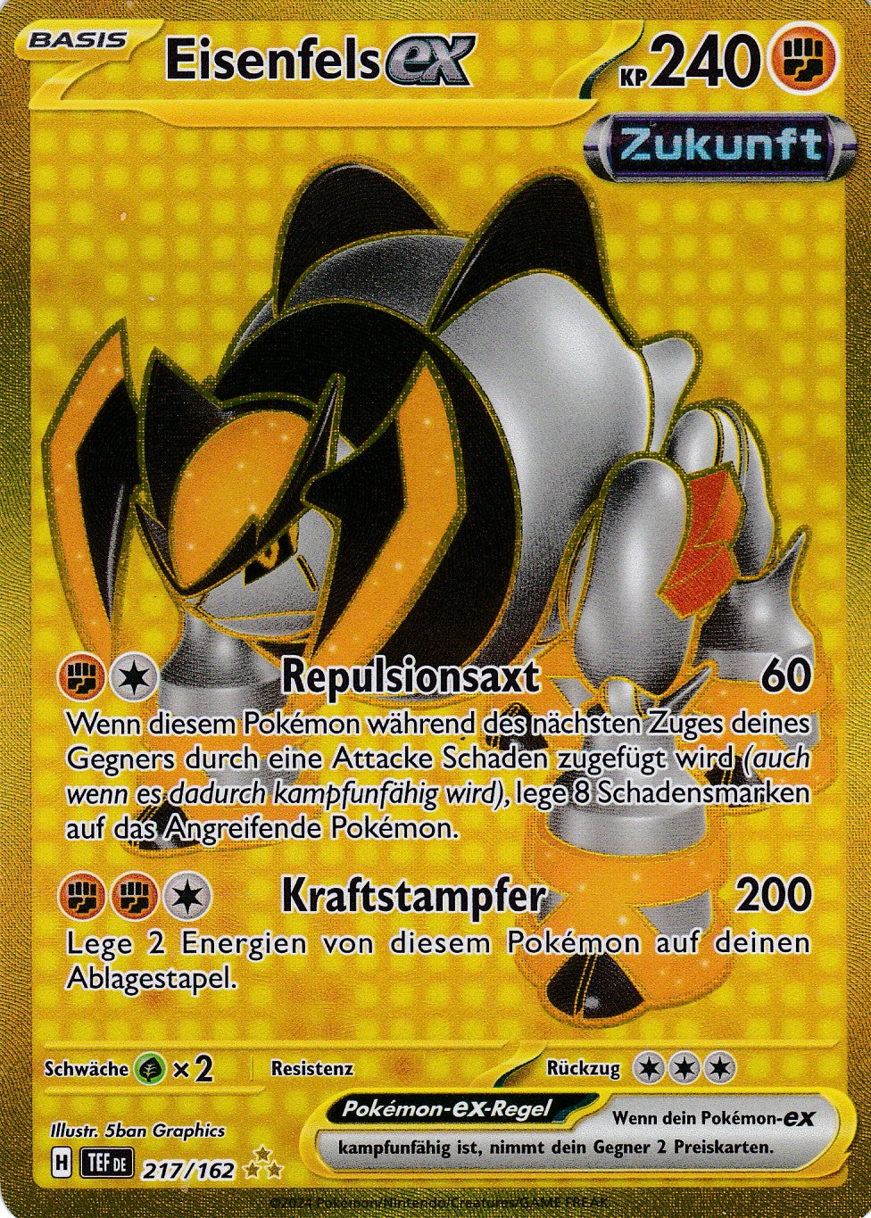 Eisenfels ex - 217 / 218 - Secret Rare - Gewalten der Zeit - Pokemon