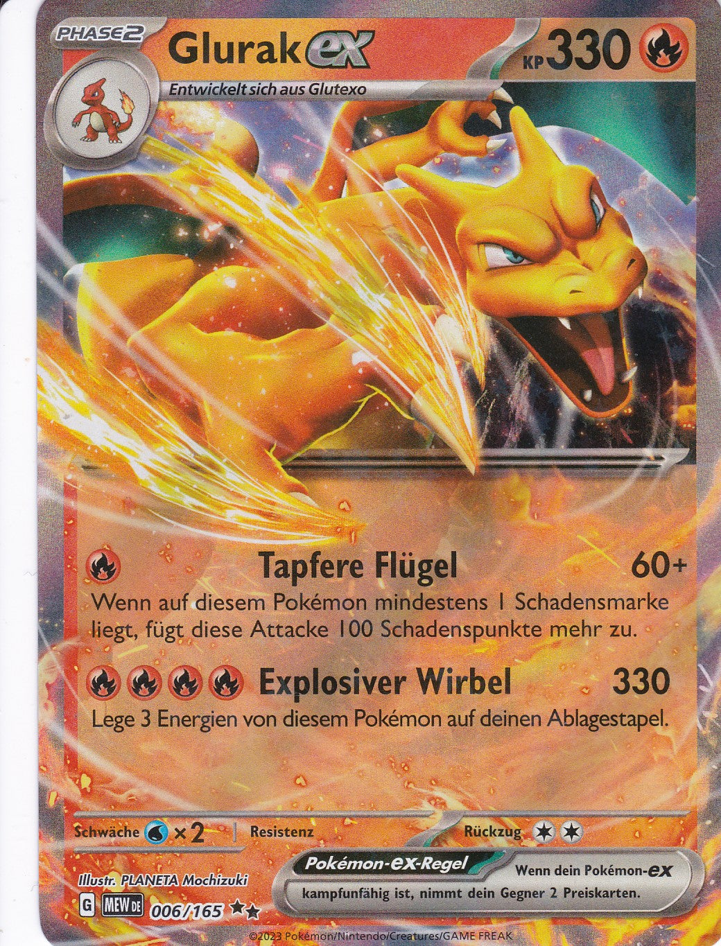 Glurak ex - 6 / 207 - Double Rare - Karmesin & Purpur – 151 - Pokemon