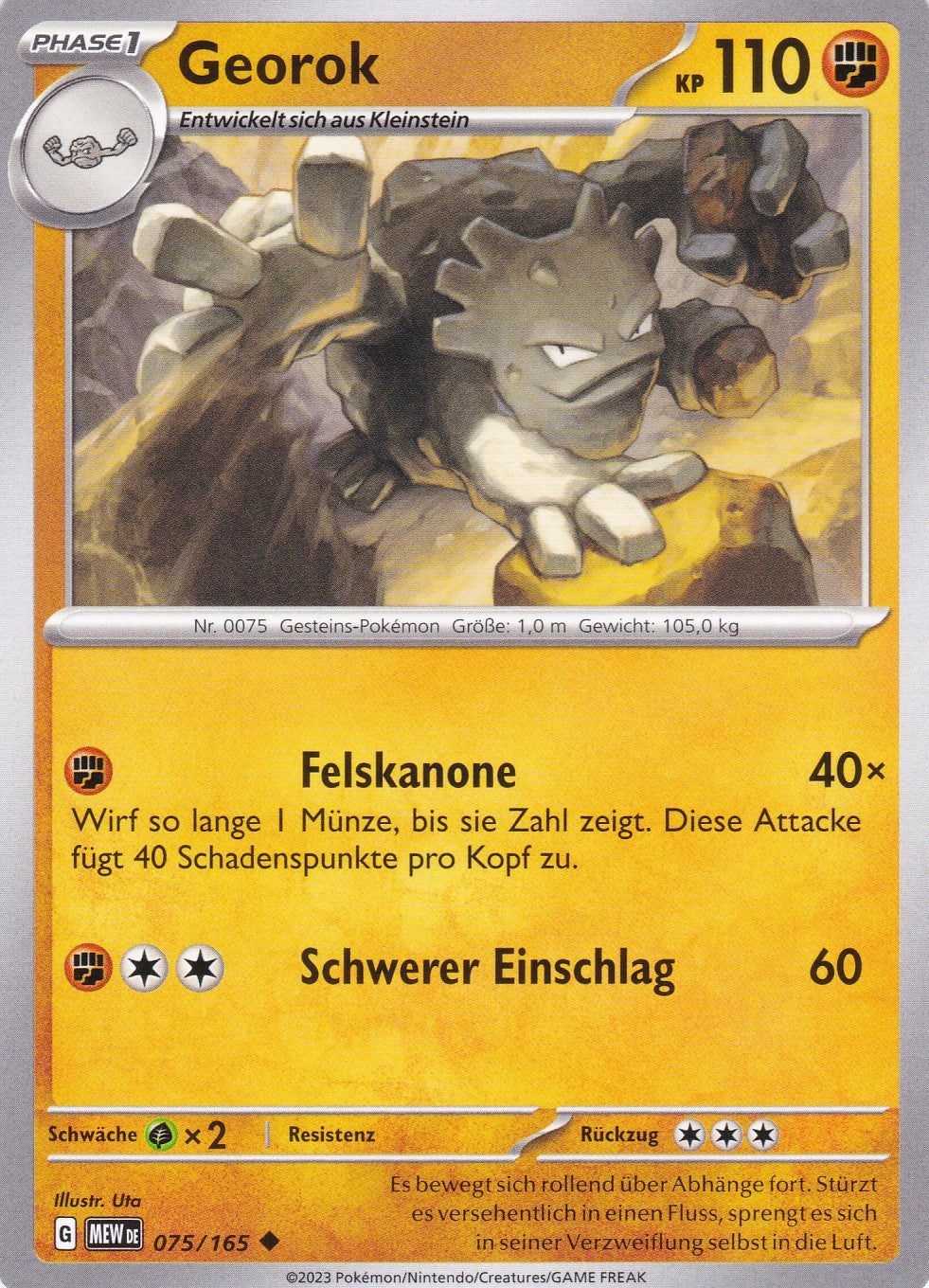 Georok - 75 / 207 - Uncommon - Karmesin & Purpur – 151 - Pokemon