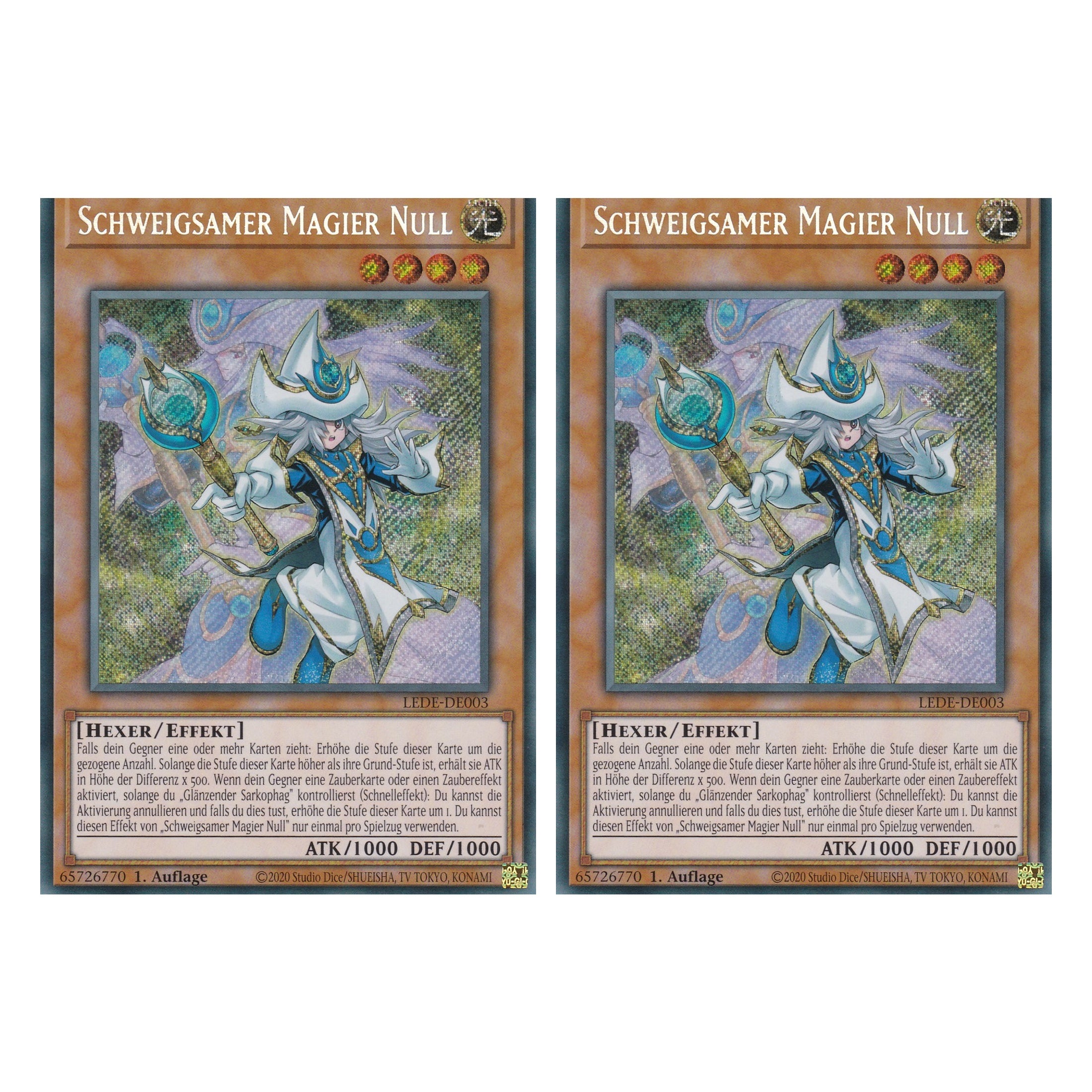 Schweigsamer Magier Null - LEDE-DE003 - Secret Rare - Deutsch - 1. Auflage - Legacy of Destruction - Duo Set (2 Stück) - Yu-Gi-Oh!