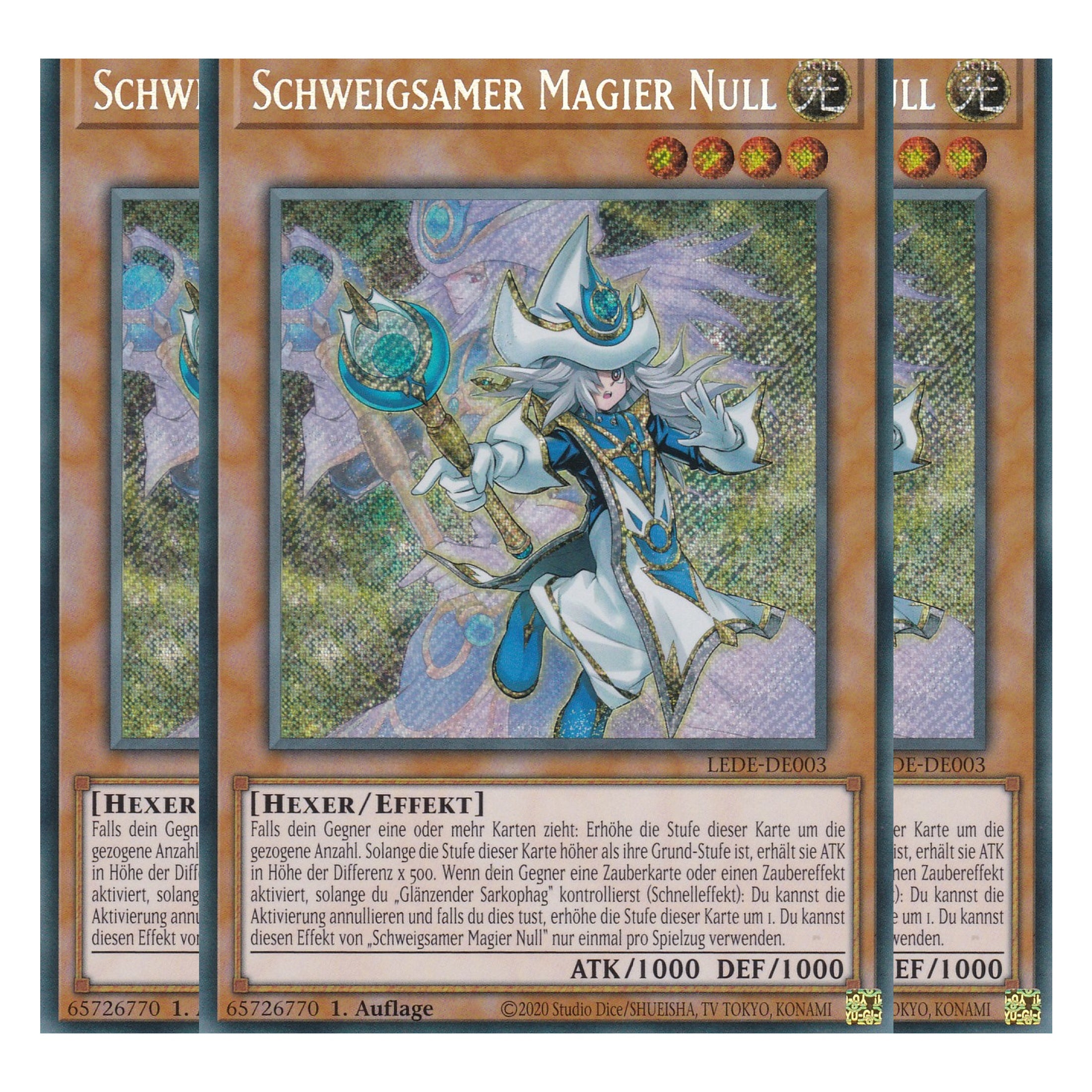 Schweigsamer Magier Null - LEDE-DE003 - Secret Rare - Deutsch - 1. Auflage - Legacy of Destruction - Playset (3 Kopien) - Yu-Gi-Oh!