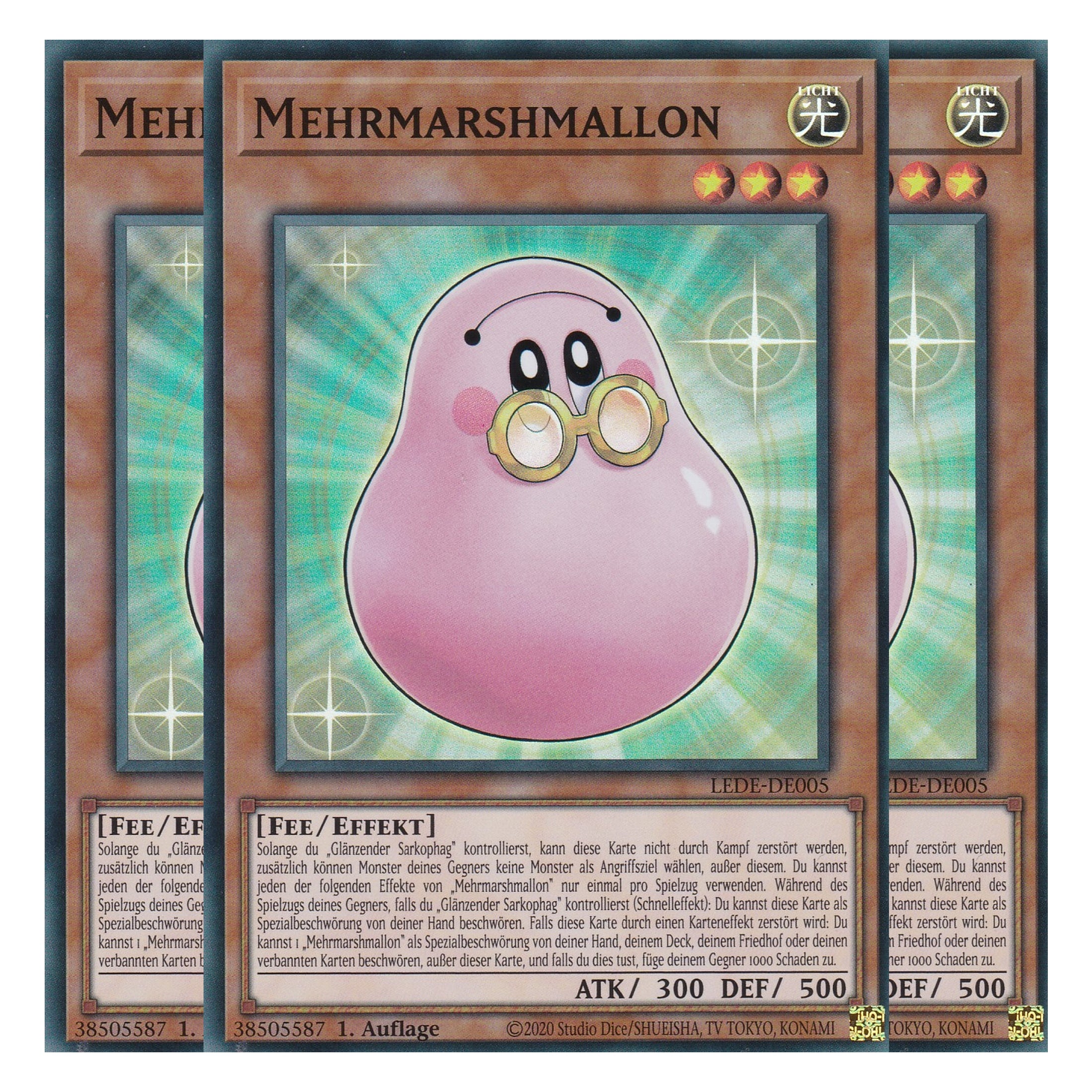 Mehrmarshmallon - LEDE-DE005 - Super Rare - Deutsch - 1. Auflage - Legacy of Destruction - Playset (3 Kopien) - Yu-Gi-Oh!