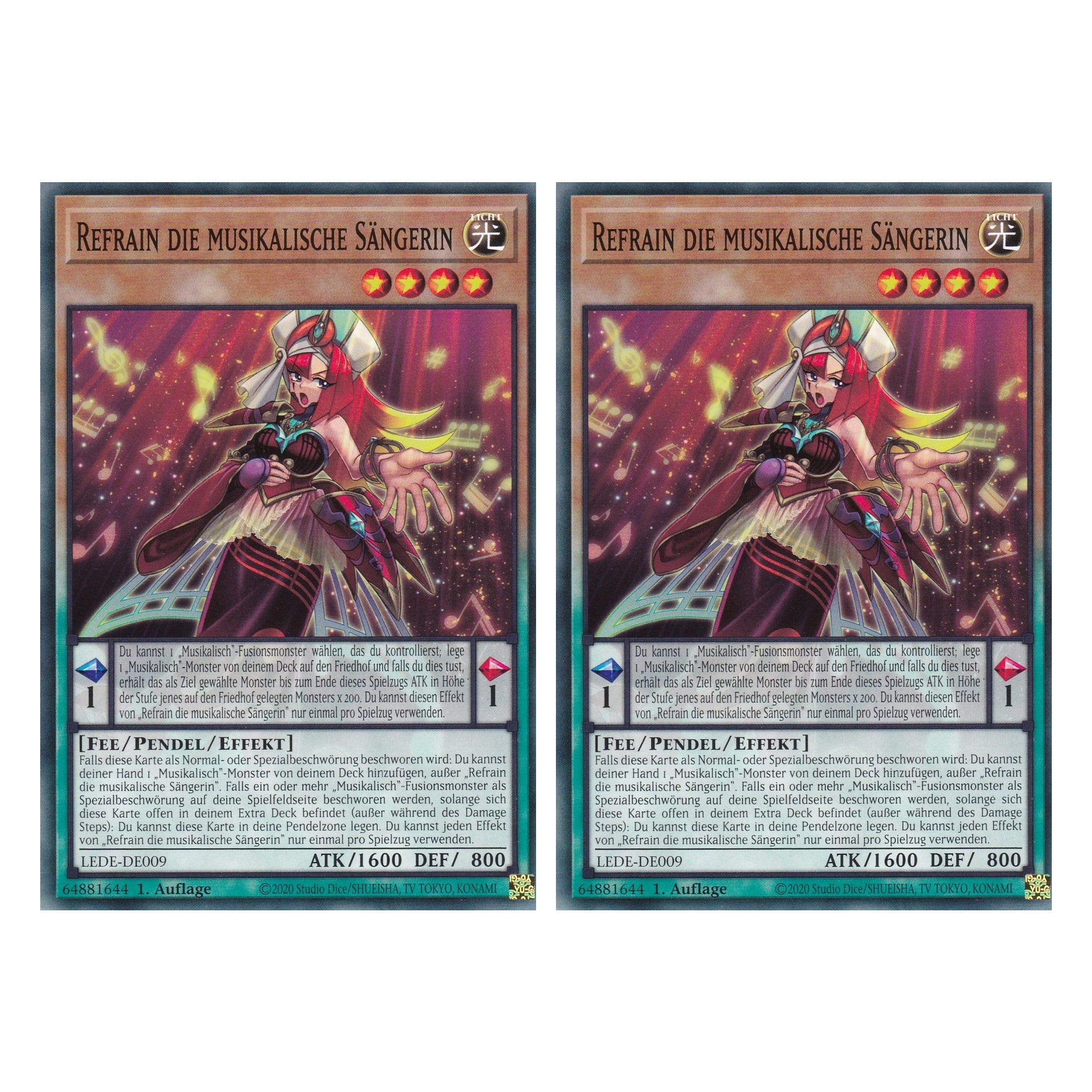 Refrain die Musikalische Sängerin - LEDE-DE009 - Common - Deutsch - 1. Auflage - Legacy of Destruction - Duo Set (2 Stück) - Yu-Gi-Oh!