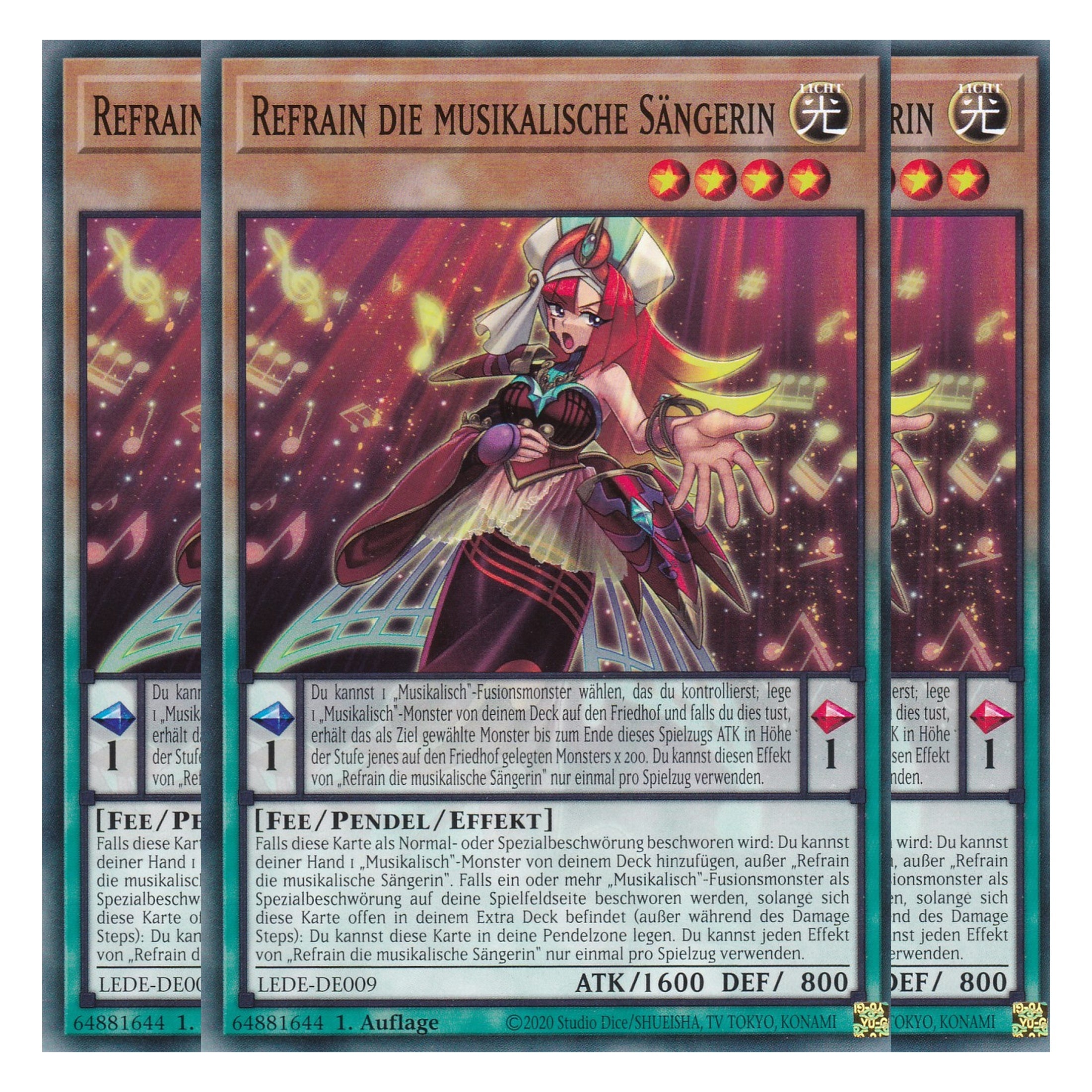Refrain die Musikalische Sängerin - LEDE-DE009 - Common - Deutsch - 1. Auflage - Legacy of Destruction - Playset (3 Kopien) - Yu-Gi-Oh!