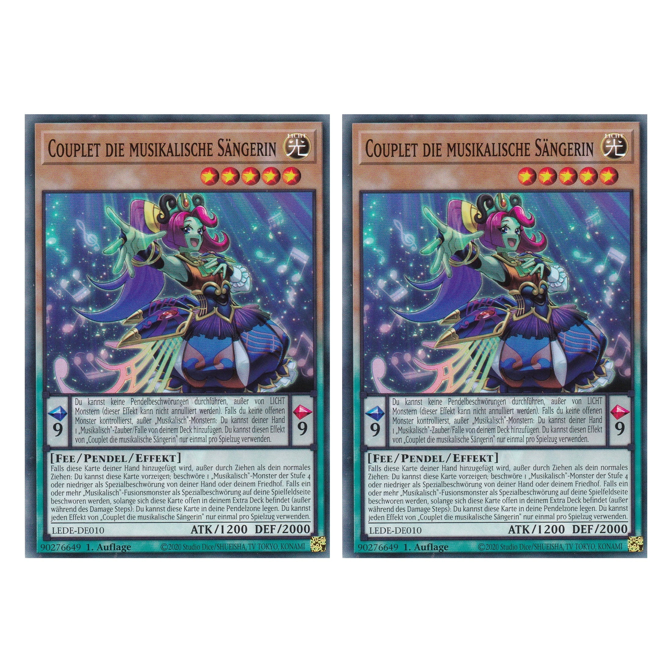 Couplet die Musikalische Sängerin - LEDE-DE010 - Common - Deutsch - 1. Auflage - Legacy of Destruction - Duo Set (2 Stück) - Yu-Gi-Oh!