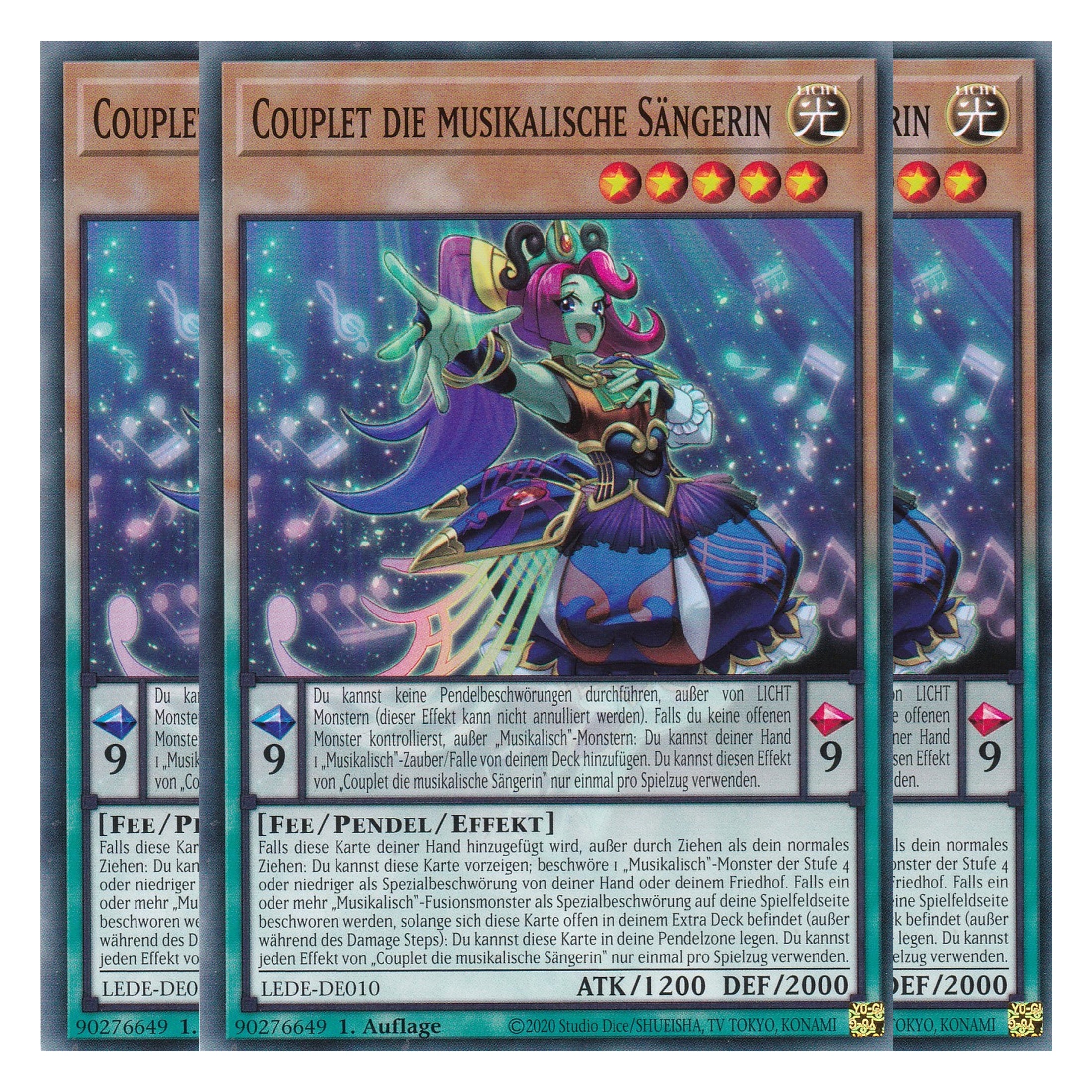 Couplet die Musikalische Sängerin - LEDE-DE010 - Common - Deutsch - 1. Auflage - Legacy of Destruction - Playset (3 Kopien) - Yu-Gi-Oh!