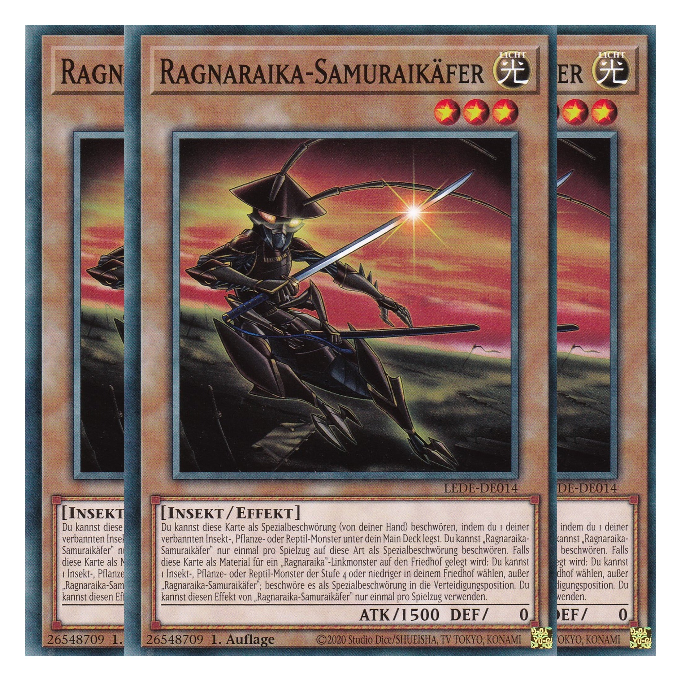 Ragnaraika-Samuraikäfer - LEDE-DE014 - Common - Deutsch - 1. Auflage - Legacy of Destruction - Playset (3 Kopien) - Yu-Gi-Oh!