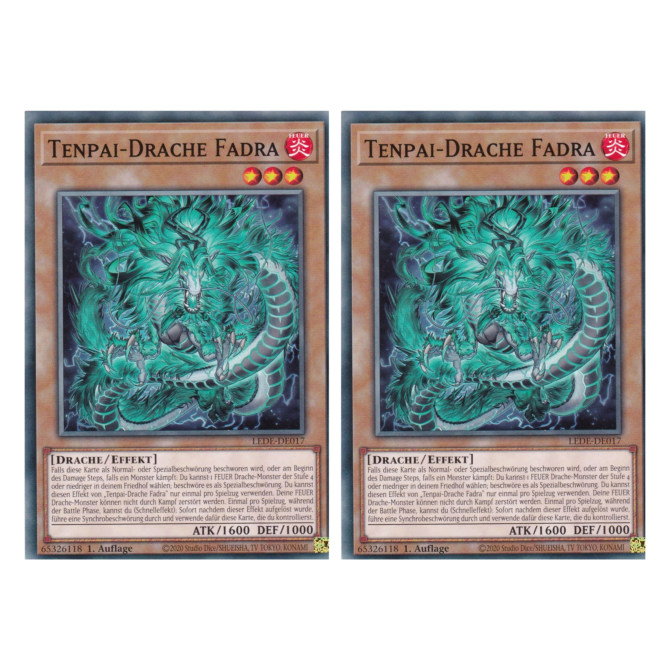 Tenpai-Drache Fadra - LEDE-DE017 - Common - Deutsch - 1. Auflage - Legacy of Destruction - Duo Set (2 Stück) - Yu-Gi-Oh!