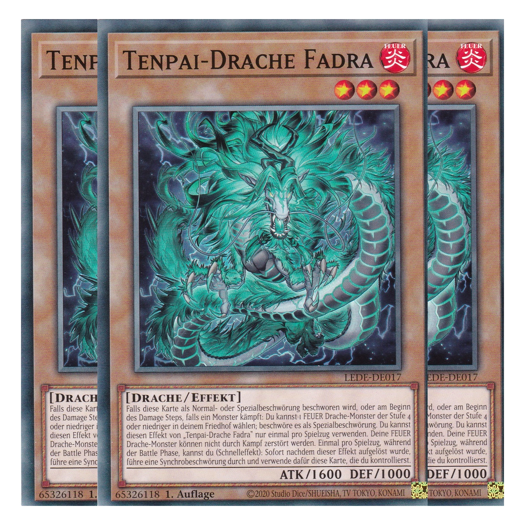 Tenpai-Drache Fadra - LEDE-DE017 - Common - Deutsch - 1. Auflage - Legacy of Destruction - Playset (3 Kopien) - Yu-Gi-Oh!