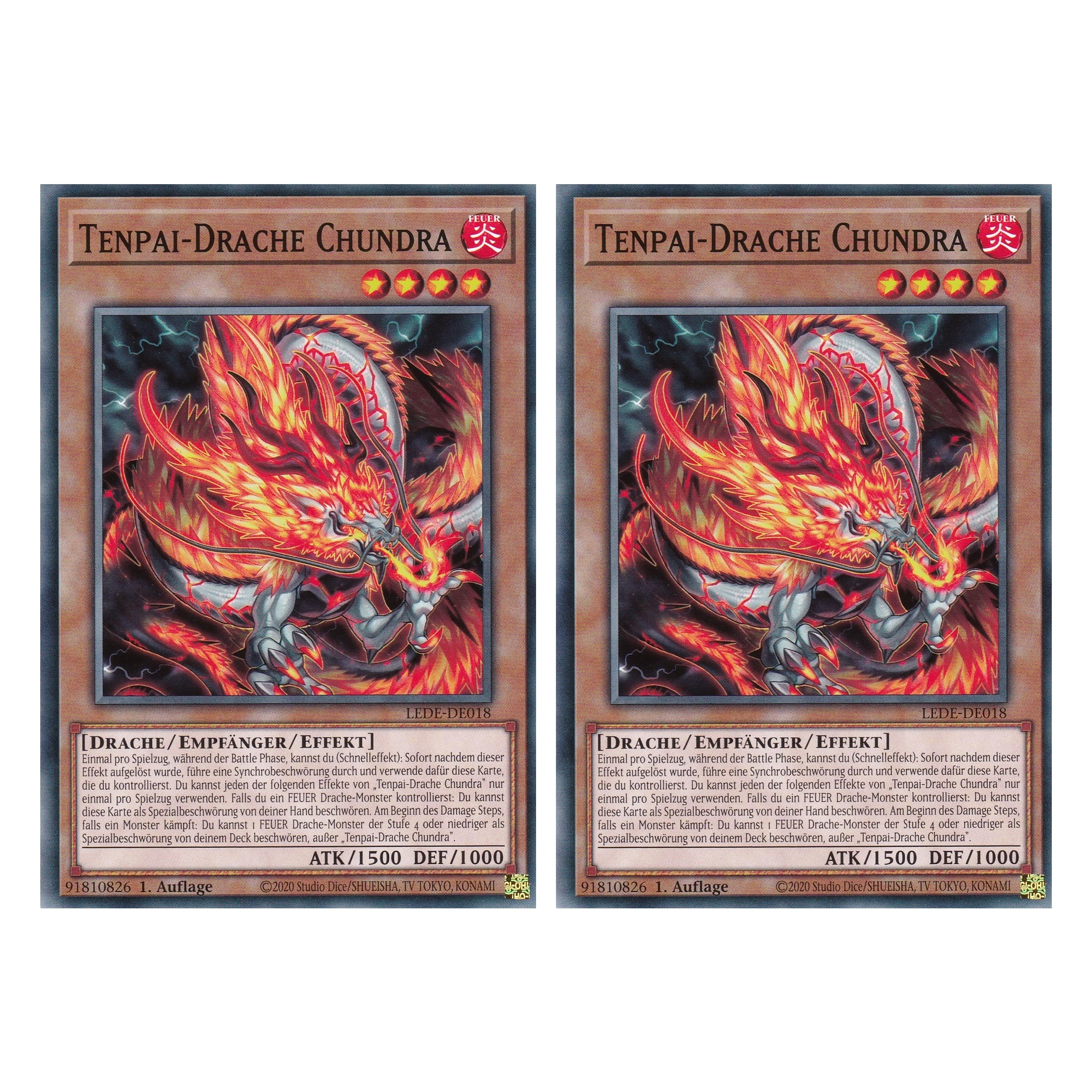 Tenpai-Drache Chundra - LEDE-DE018 - Common - Deutsch - 1. Auflage - Legacy of Destruction - Duo Set (2 Stück) - Yu-Gi-Oh!