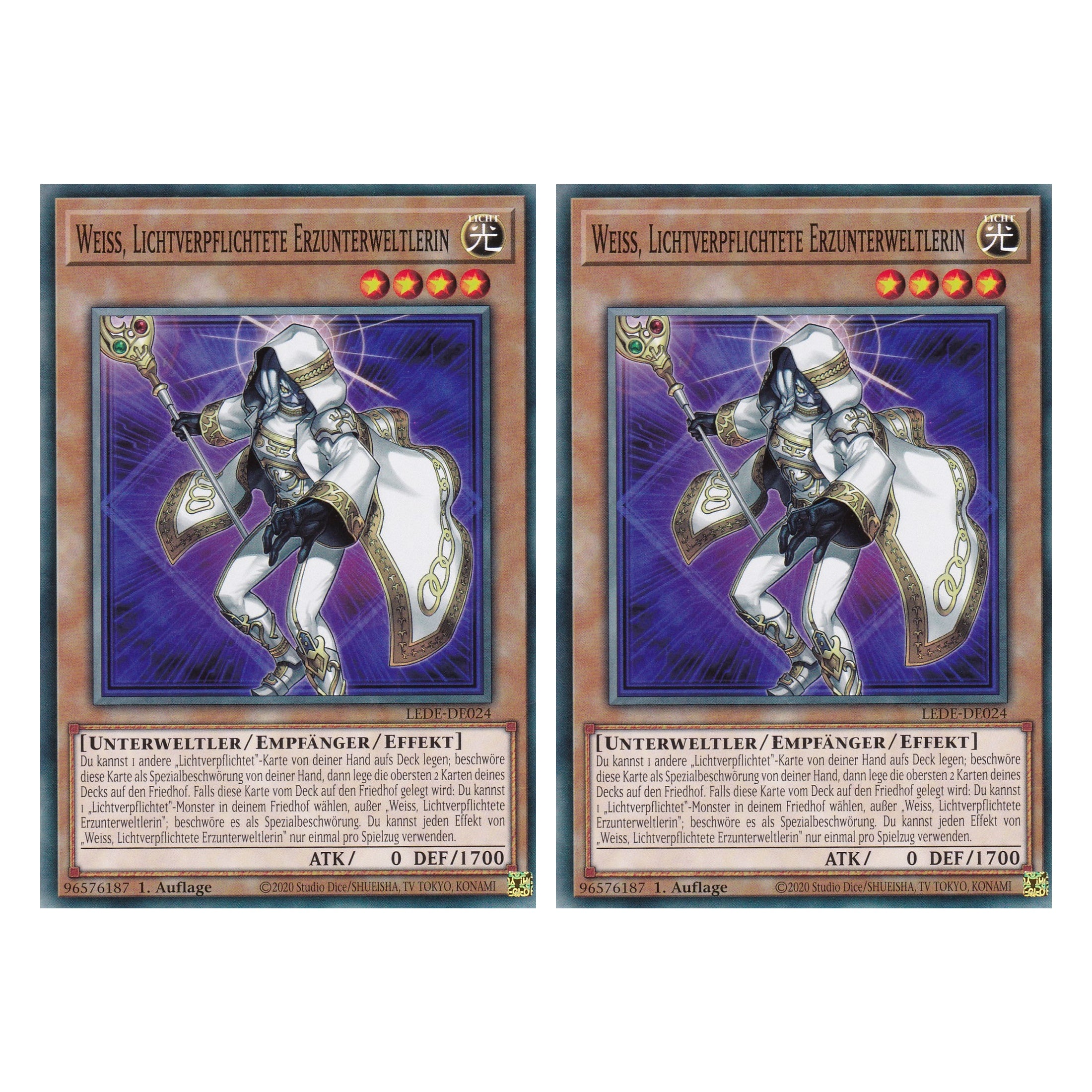 Weiss, Lichtverpflichtete Erzunterweltlerin - LEDE-DE024 - Common - Deutsch - 1. Auflage - Legacy of Destruction - Duo Set (2 Stück) - Yu-Gi-Oh!