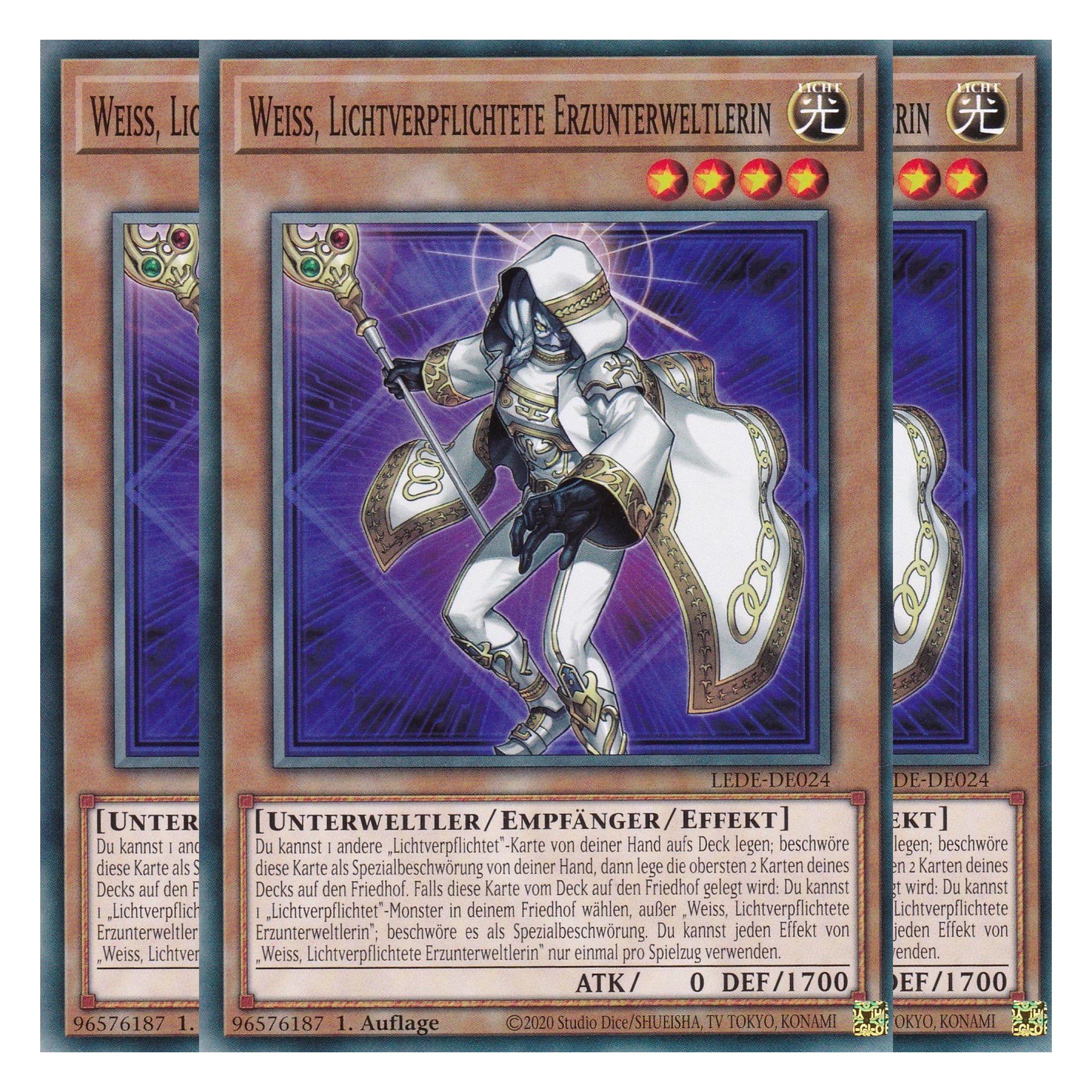 Weiss, Lichtverpflichtete Erzunterweltlerin - LEDE-DE024 - Common - Deutsch - 1. Auflage - Legacy of Destruction - Playset (3 Kopien) - Yu-Gi-Oh!