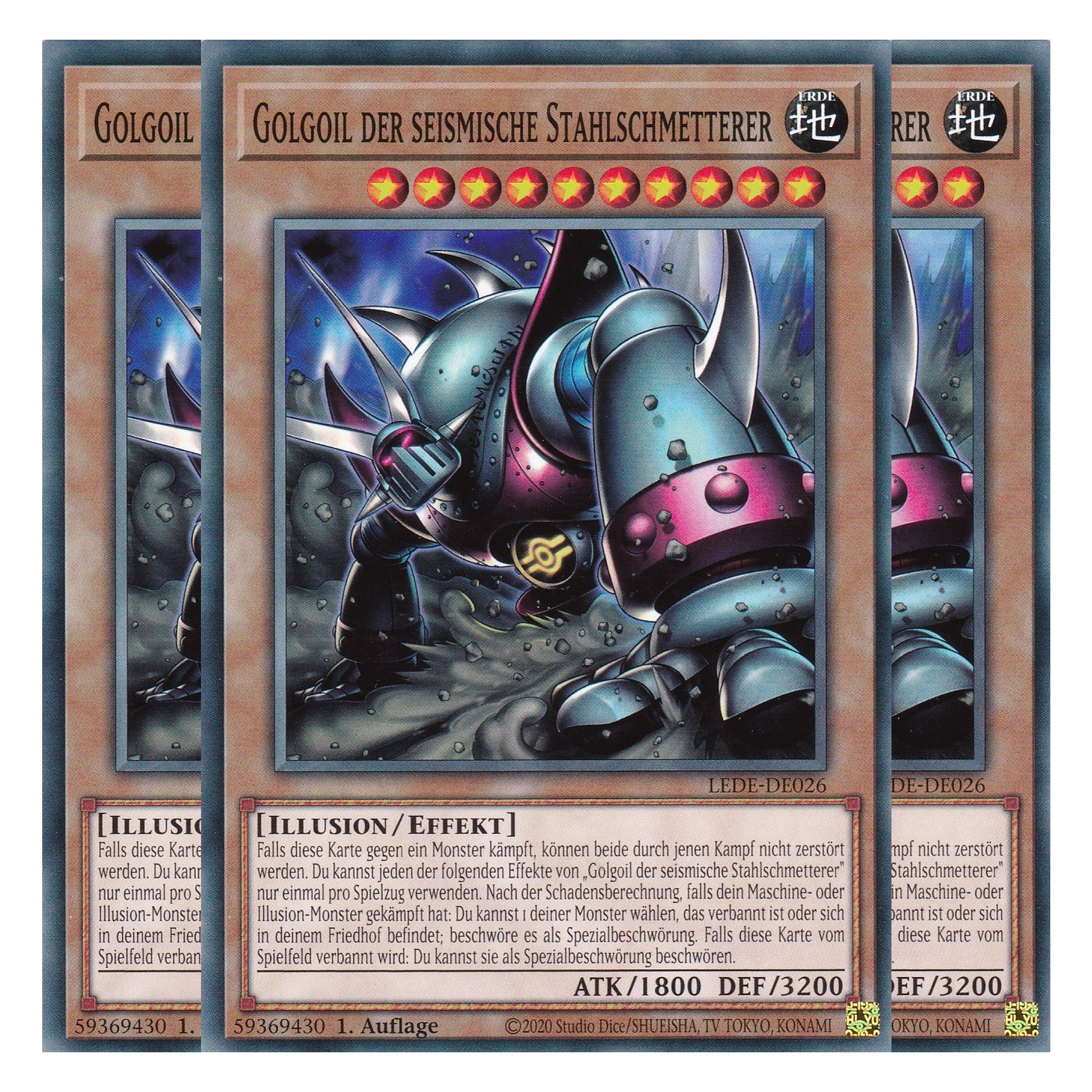 Golgoil der Seimische Stahlschmetterer - LEDE-DE026 - Common - Deutsch - 1. Auflage - Legacy of Destruction - Playset (3 Kopien) - Yu-Gi-Oh!