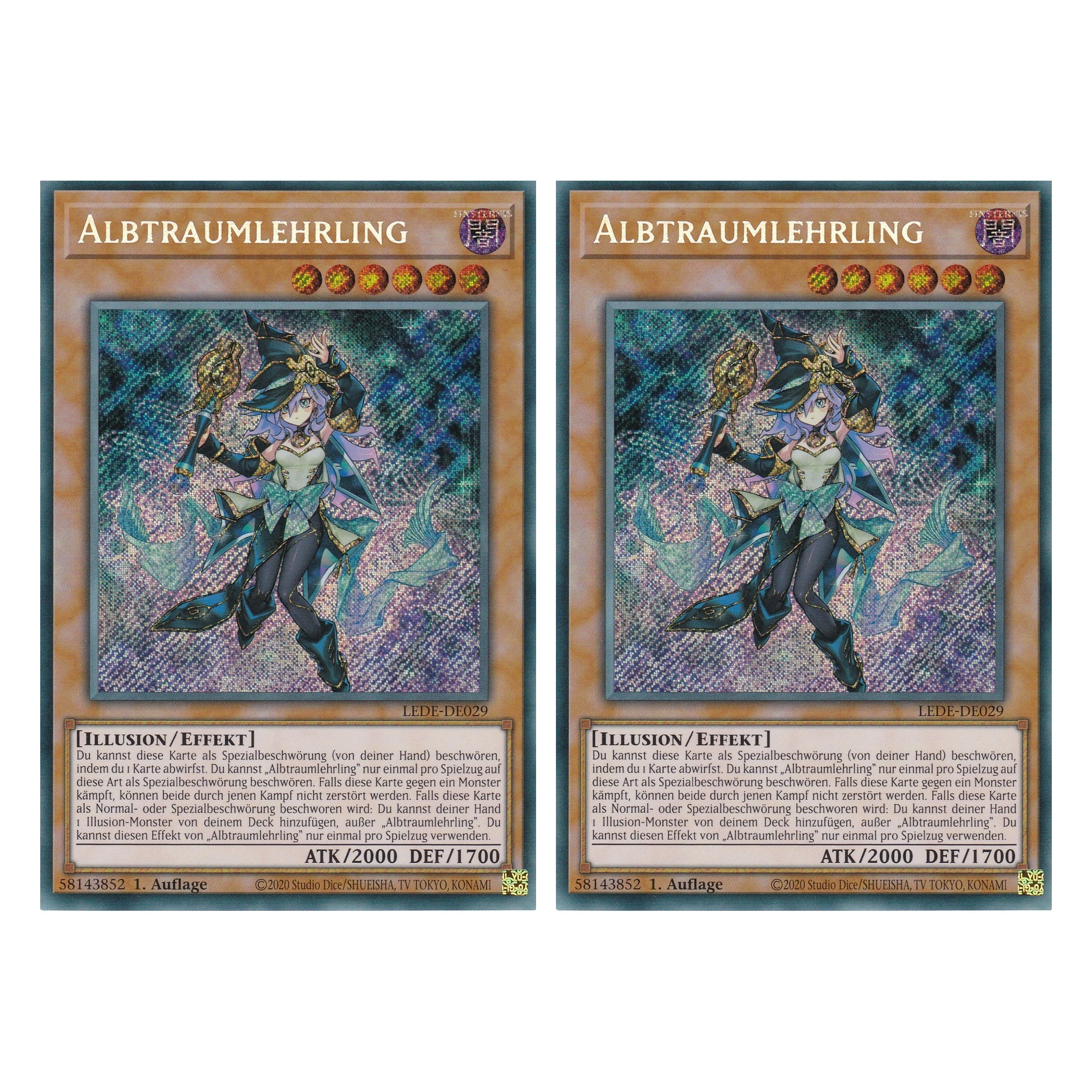 Albtraumlehrling - LEDE-DE029 - Secret Rare - Deutsch - 1. Auflage - Legacy of Destruction - Duo Set (2 Stück) - Yu-Gi-Oh!