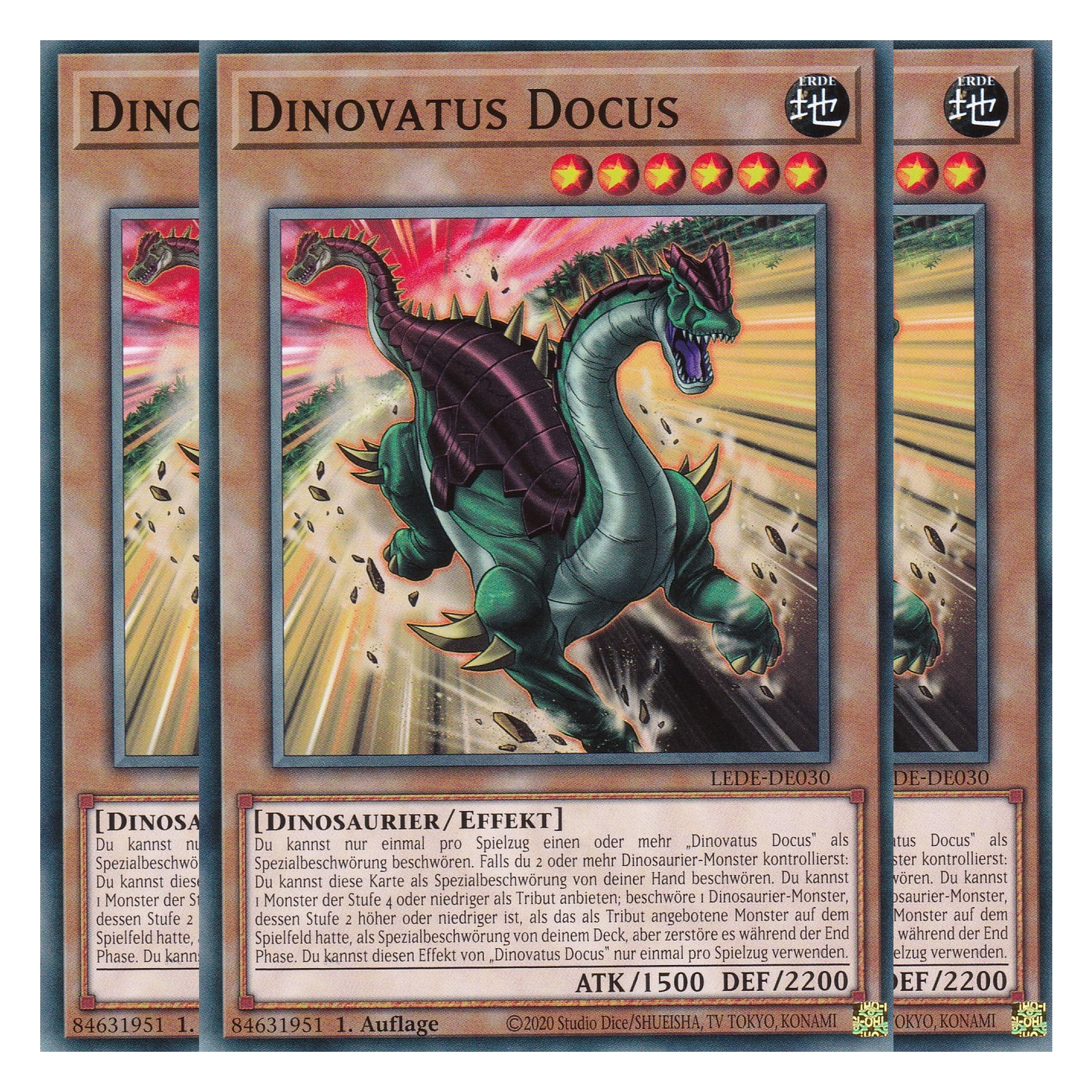 Dinovatus Docus - LEDE-DE030 - Common - Deutsch - 1. Auflage - Legacy of Destruction - Playset (3 Kopien) - Yu-Gi-Oh!