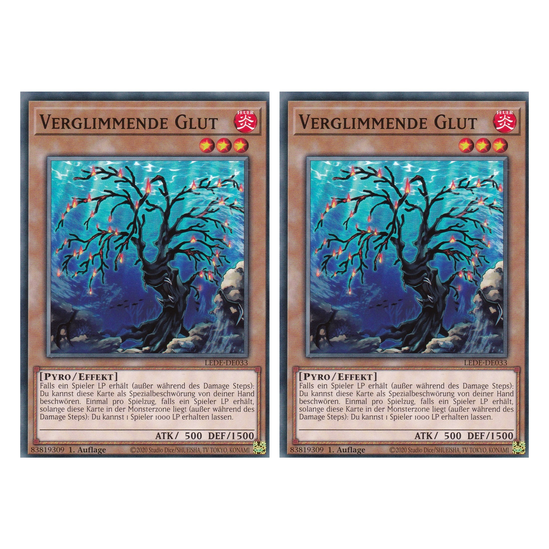 Verglimmende Glut - LEDE-DE033 - Common - Deutsch - 1. Auflage - Legacy of Destruction - Duo Set (2 Stück) - Yu-Gi-Oh!