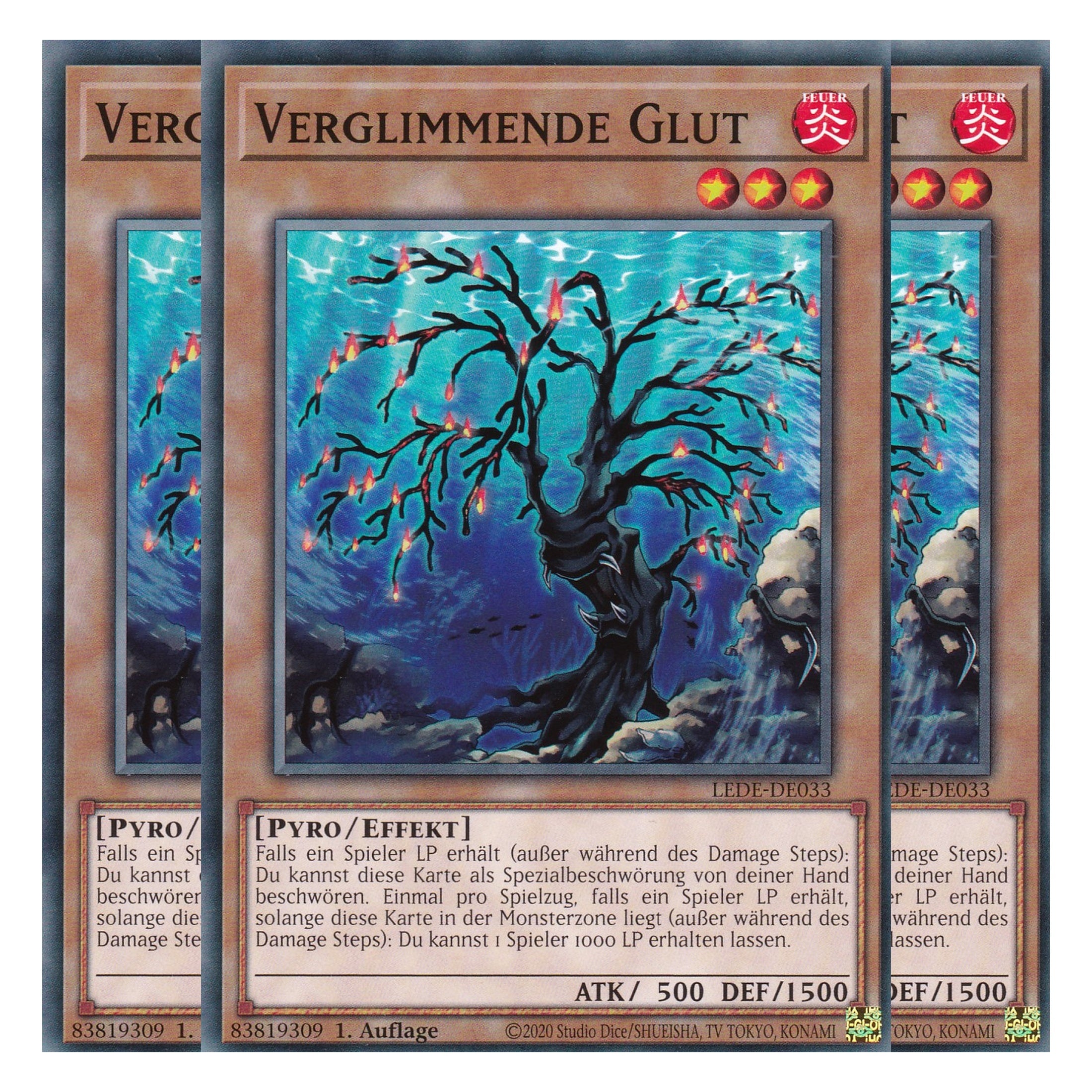 Verglimmende Glut - LEDE-DE033 - Common - Deutsch - 1. Auflage - Legacy of Destruction - Playset (3 Kopien) - Yu-Gi-Oh!