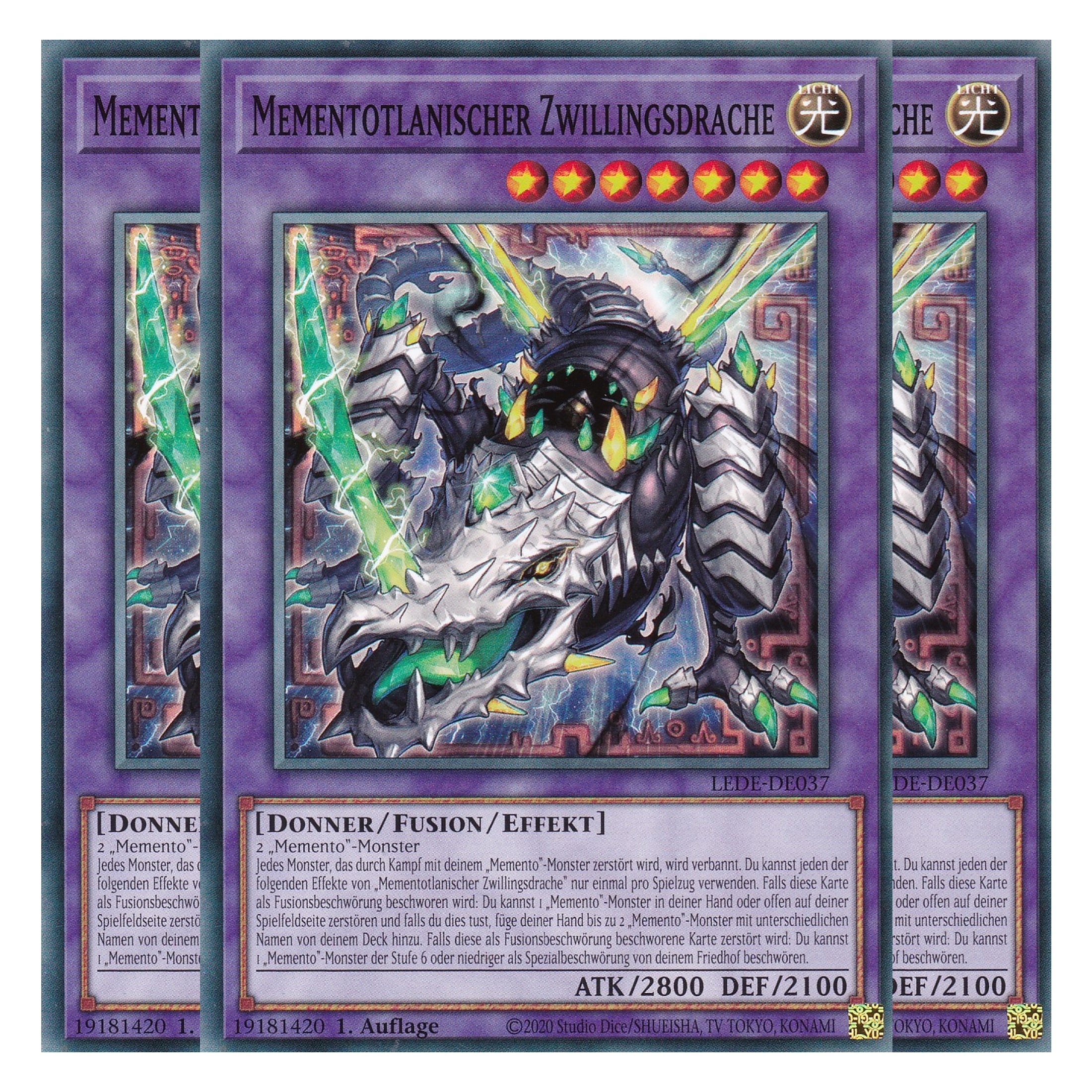 Mementotlanischer Zwillingsdrache - LEDE-DE037 - Common - Deutsch - 1. Auflage - Legacy of Destruction - Playset (3 Kopien) - Yu-Gi-Oh!