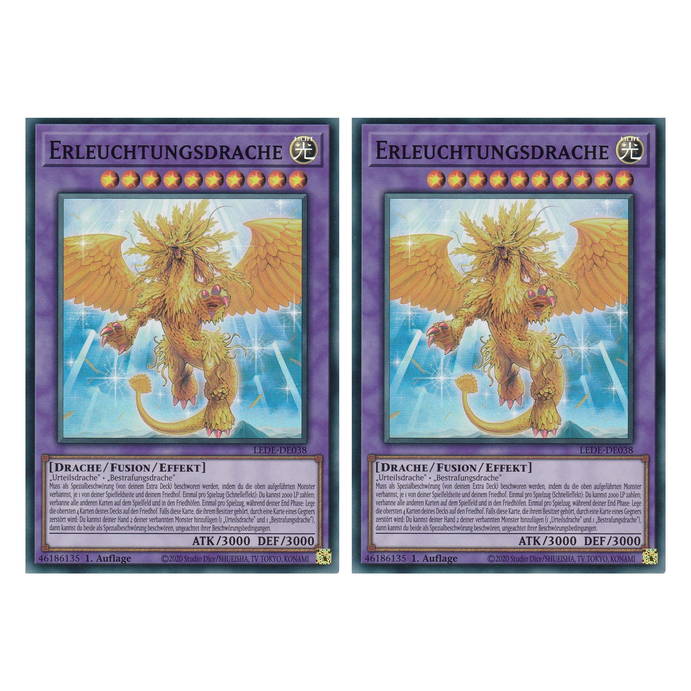Erleuchtungsdrache - LEDE-DE038 - Super Rare - Deutsch - 1. Auflage - Legacy of Destruction - Duo Set (2 Stück) - Yu-Gi-Oh!