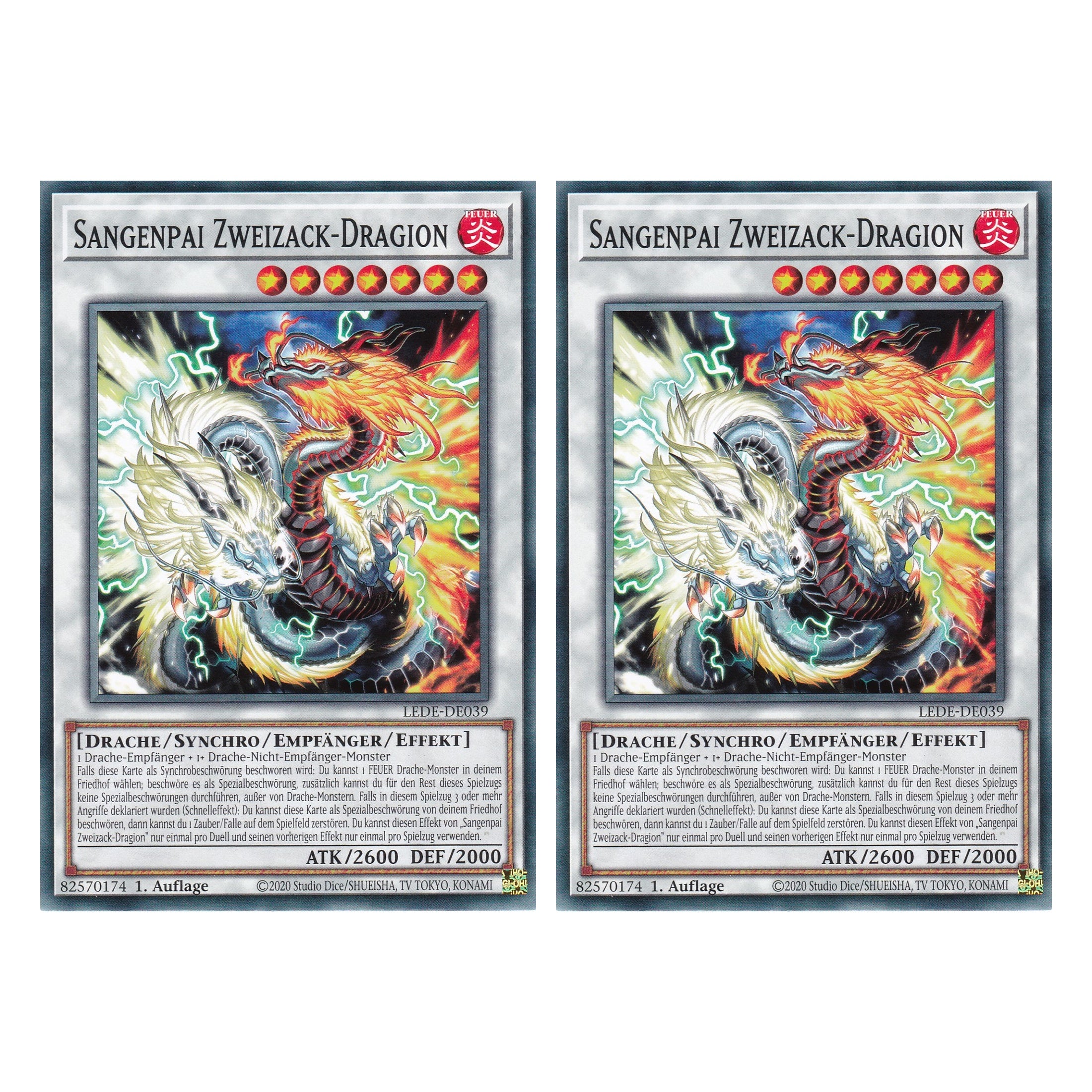 Sangenpai Zweizack-Dragion - LEDE-DE039 - Common - Deutsch - 1. Auflage - Legacy of Destruction - Duo Set (2 Stück) - Yu-Gi-Oh!