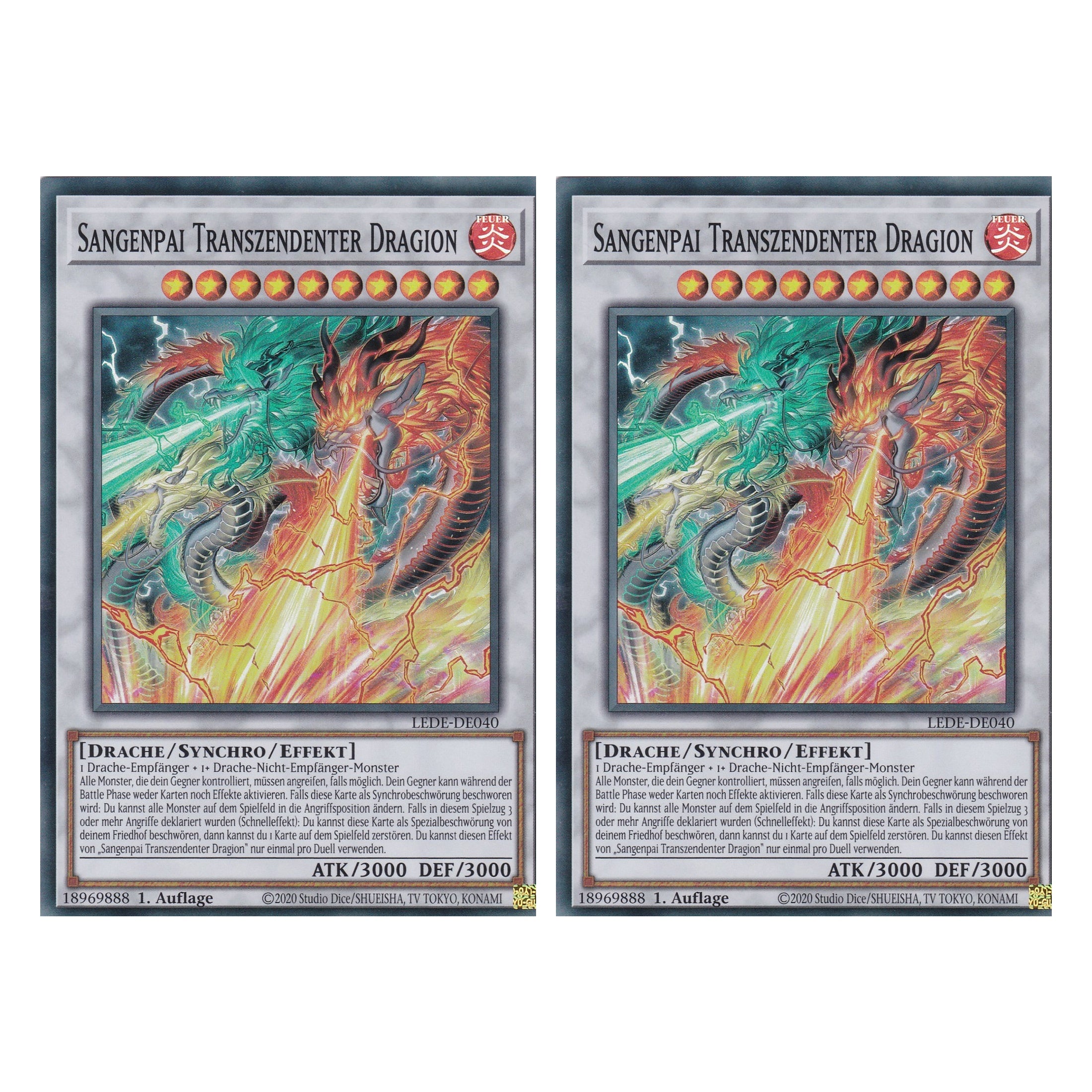 Sangenpai Transzendenter Dragion - LEDE-DE040 - Super Rare - Deutsch - 1. Auflage - Legacy of Destruction - Duo Set (2 Stück) - Yu-Gi-Oh!
